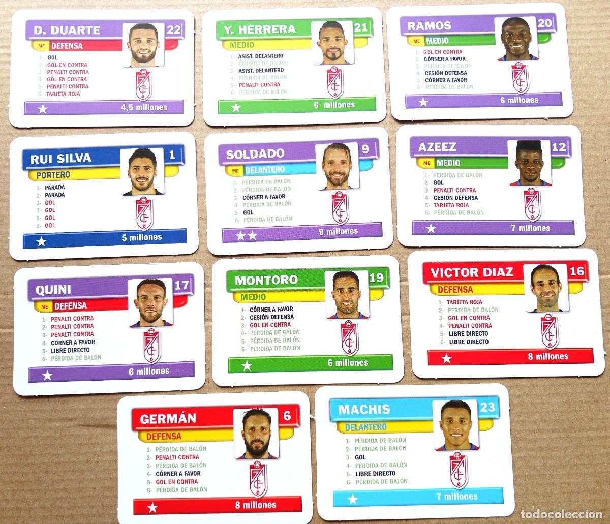 Figurine di Calcio: GRANADA CF LOTE 11 CROMOS COLECCION COMPLETA JUEGO DE LA LIGA BORRAS 2019 2020 CARD CARTA L217