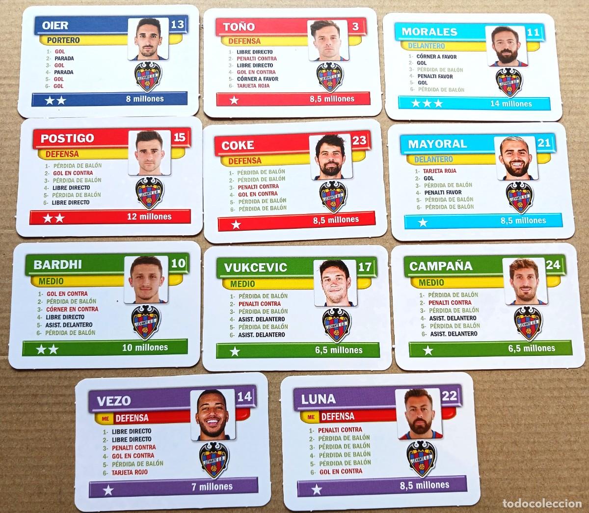 Cromos de F&uacute;tbol: LEVANTE UD LOTE 11 CROMOS COLECCION COMPLETA JUEGO DE LA LIGA BORRAS 2019 2020 CARD CARTA L218