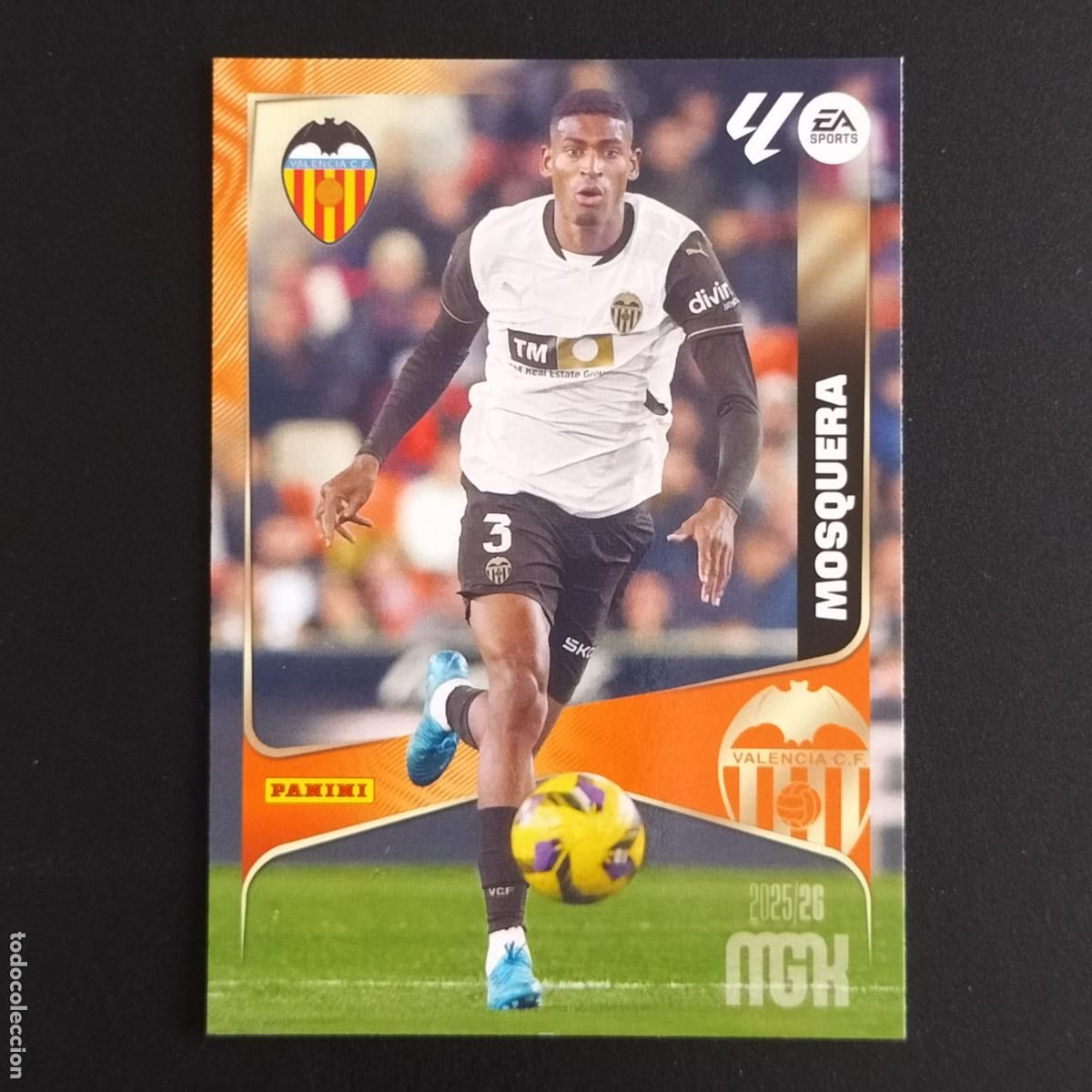 Figurine di Calcio: MGK 348 MOSQUERA VALENCIA CROMOS ALBUM MEGACRACKS LIGA FUTBOL 2025 2026 25 26