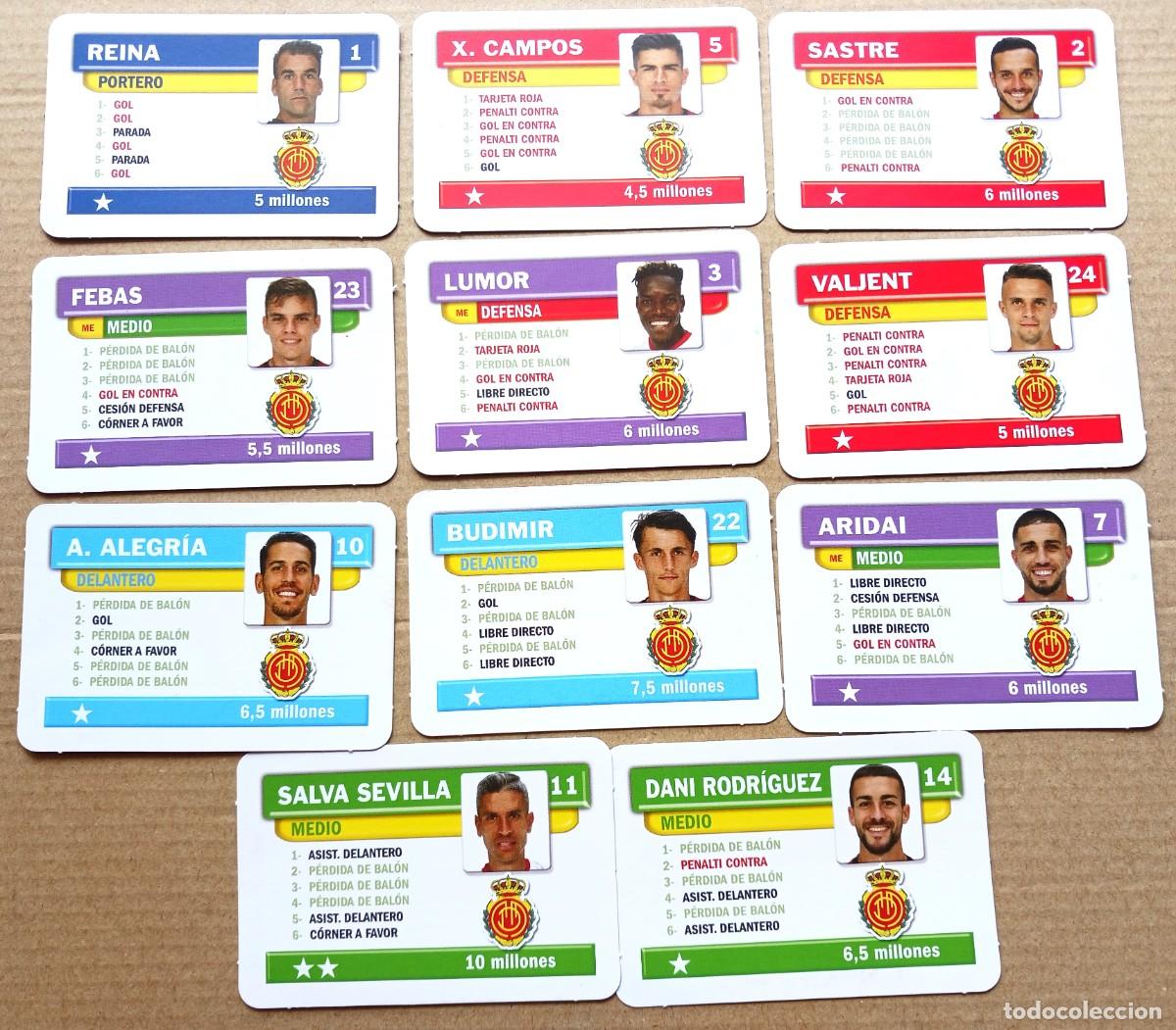 Cromos de F&uacute;tbol: RCD MALLORCA LOTE 11 CROMOS COLECCION COMPLETA JUEGO DE LA LIGA BORRAS 2019 2020 CARD CARTA L219