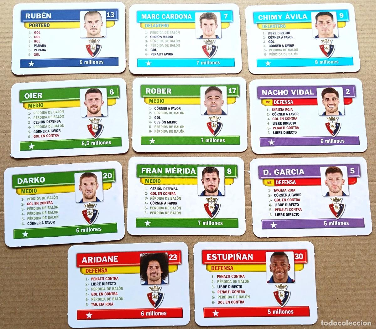 Cromos de F&uacute;tbol: CA OSASUNA PAMPLONA 11 CROMOS COLECCION COMPLETA JUEGO DE LA LIGA BORRAS 2019 2020 CARTA L220