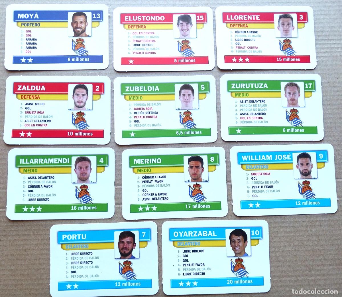 Cromos de F&uacute;tbol: REAL SOCIEDAD LOTE 11 CROMOS COLECCION COMPLETA JUEGO DE LA LIGA BORRAS 2019 2020 CARD CARTA L222