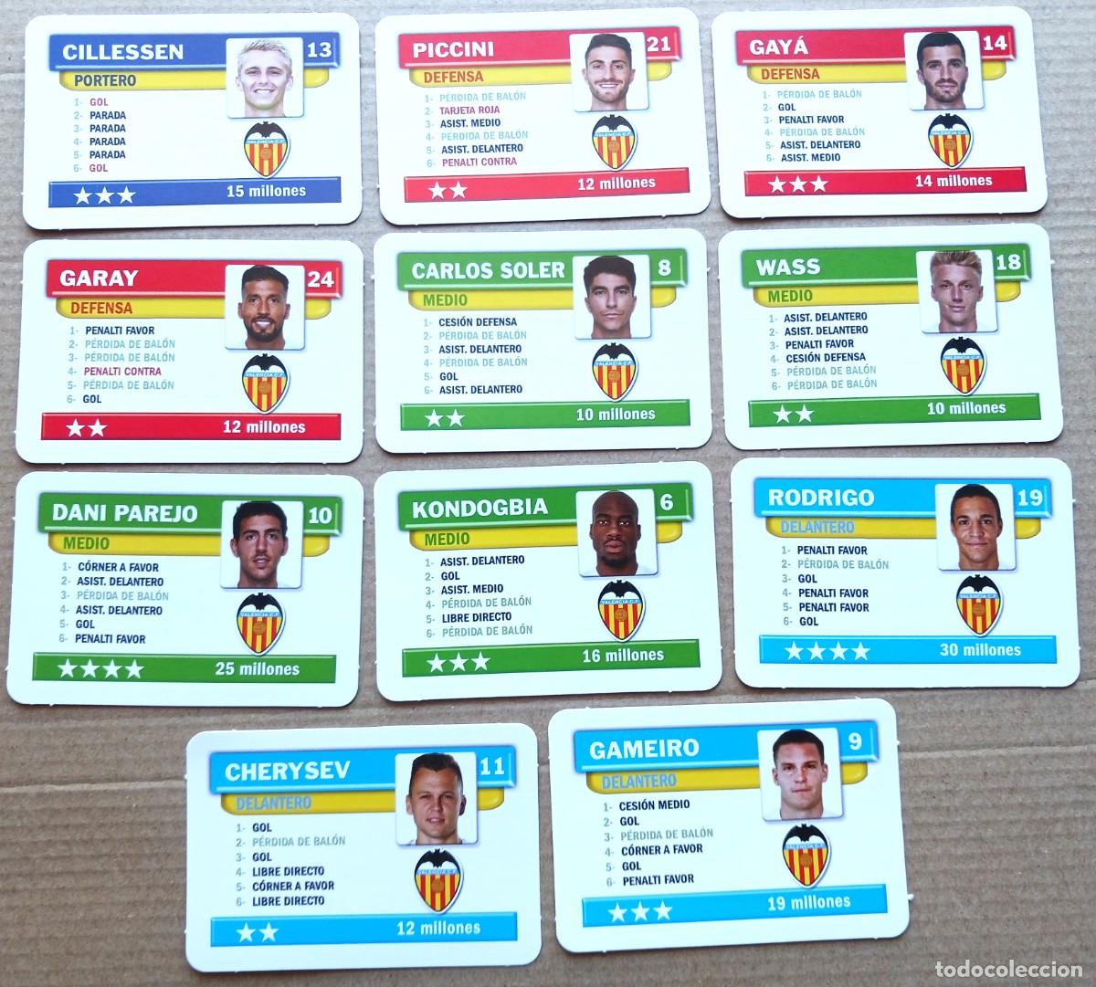 Cromos de F&uacute;tbol: VALENCIA CF LOTE 11 CROMOS COLECCION COMPLETA JUEGO DE LA LIGA BORRAS 2019 2020 CARD CARTA L225