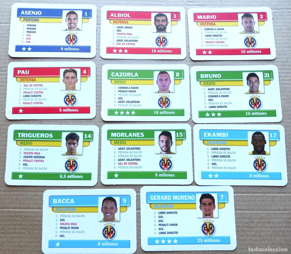 Cromos de F&uacute;tbol: VILLARREAL CF LOTE 11 CROMOS COLECCION COMPLETA JUEGO DE LA LIGA BORRAS 2019 2020 CARD CARTA L226