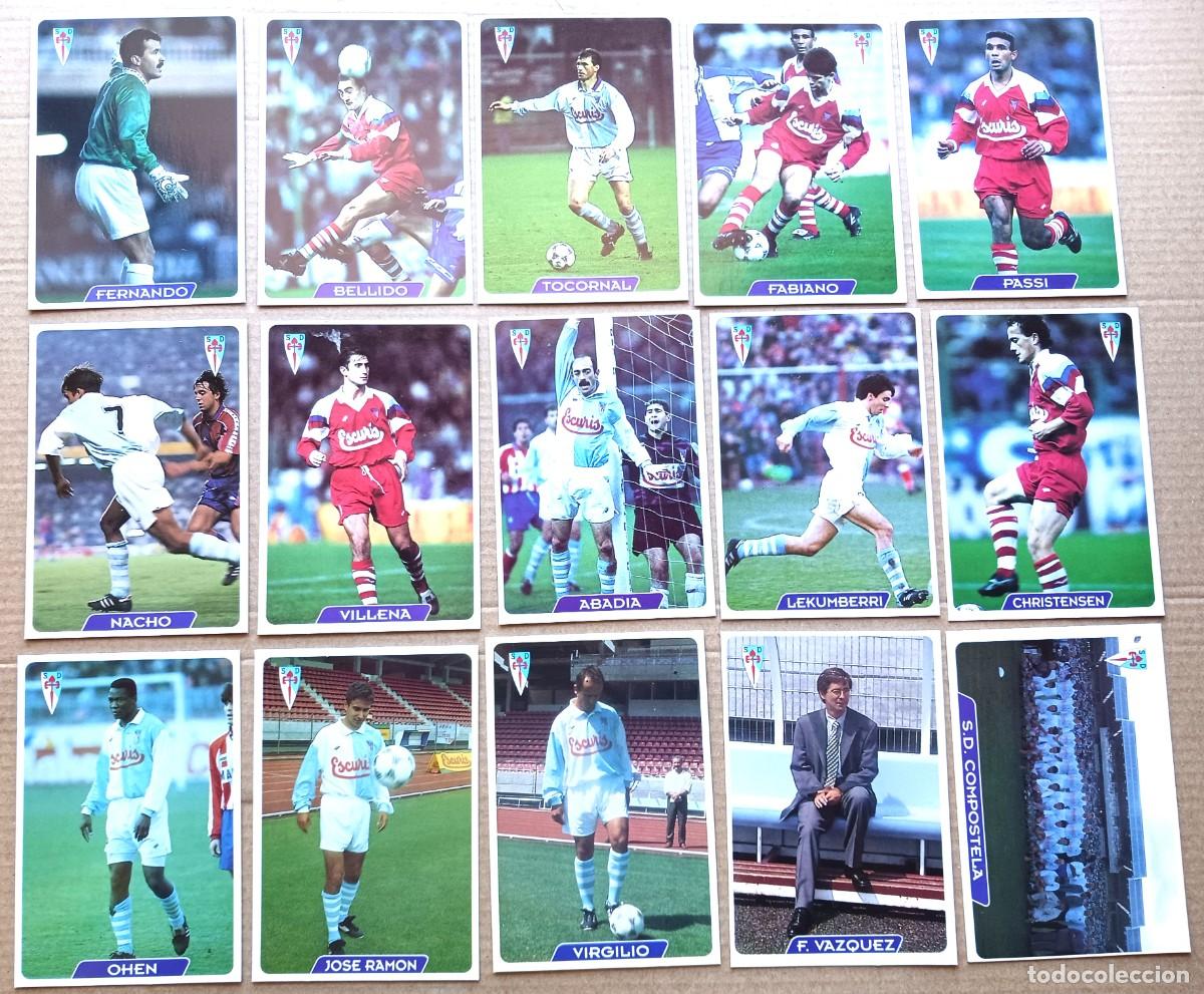 Cromos de F&uacute;tbol: SD COMPOSTELA SANTIAGO LOTE 15 CROMOS DIFERENTES MUNDICROMO 1995 1996 NACHO ABADIA ... CARTA L227