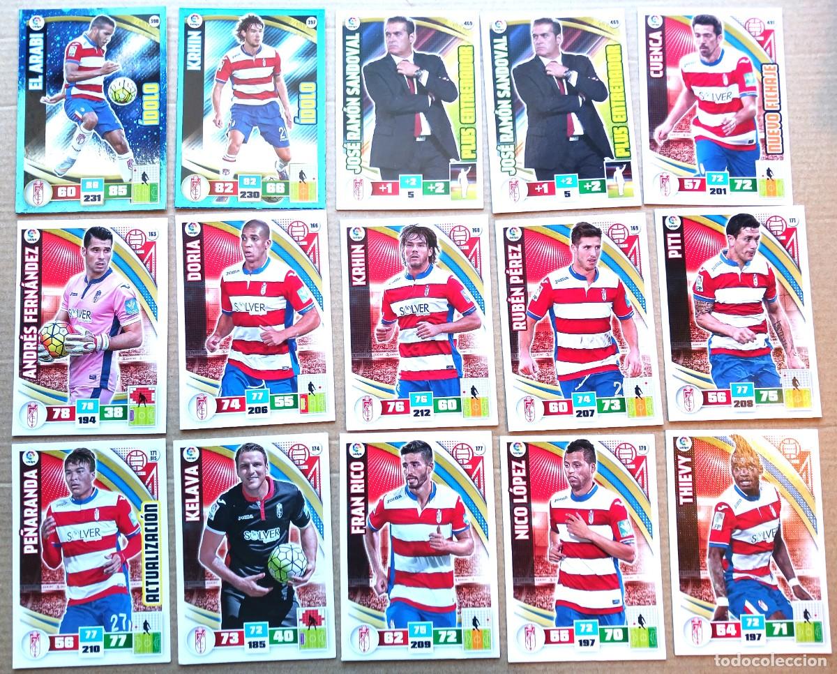 Cromos de F&uacute;tbol: GRANADA CF LOTE 15 CROMOS 1 REPE ADRENALYN 2015 2016 PITI RICO EL ARABI THIEVY PE&Ntilde;ARANDA CARTA L231