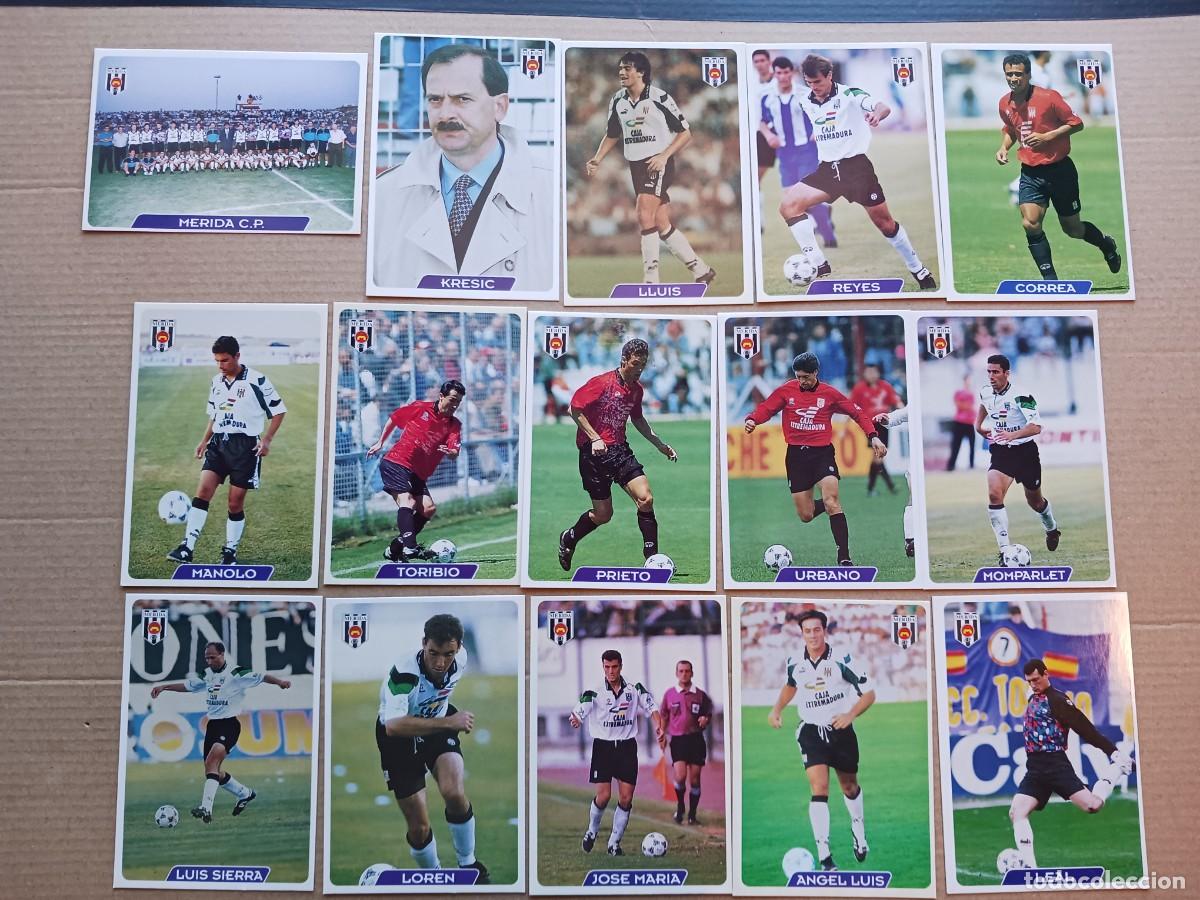 Cromos de F&uacute;tbol: CP MERIDA EXTREMADURA LOTE 15 CROMOS DIFERENTES MUNDICROMO 1995 1996 REYES PRIETO LEAL CARTA L233
