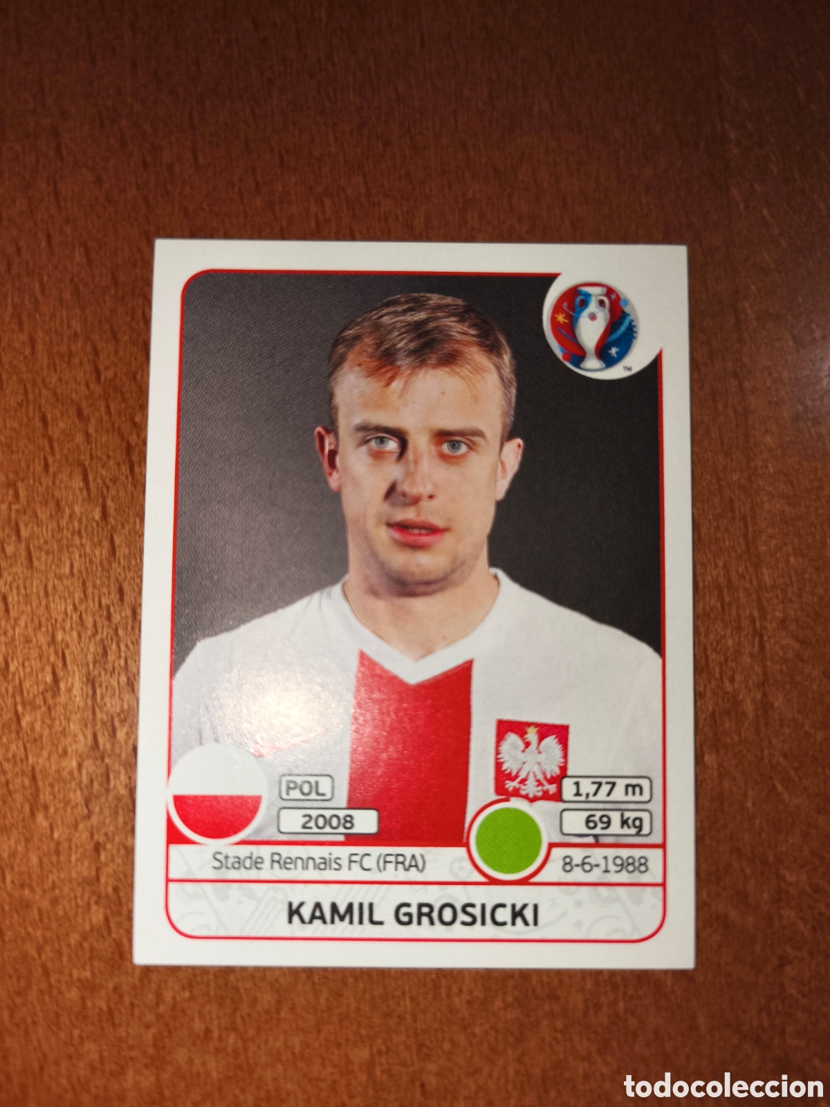 Cromos de F&uacute;tbol: Kamil Grosicki n&deg;310 UEFA Euro 2016 Polonia