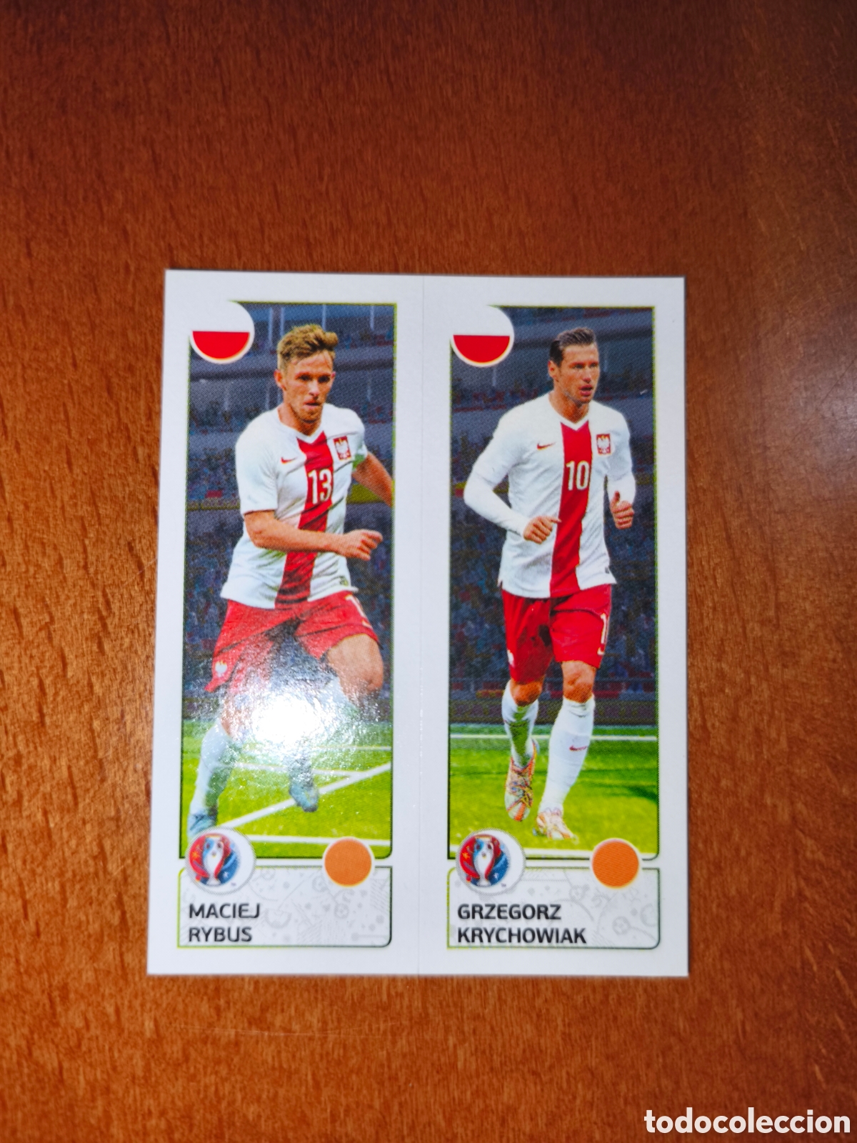 Cromos de F&uacute;tbol: Maciej Rybus/Grzegorz Krychowiak n&deg;316 UEFA Euro 2016 Polonia