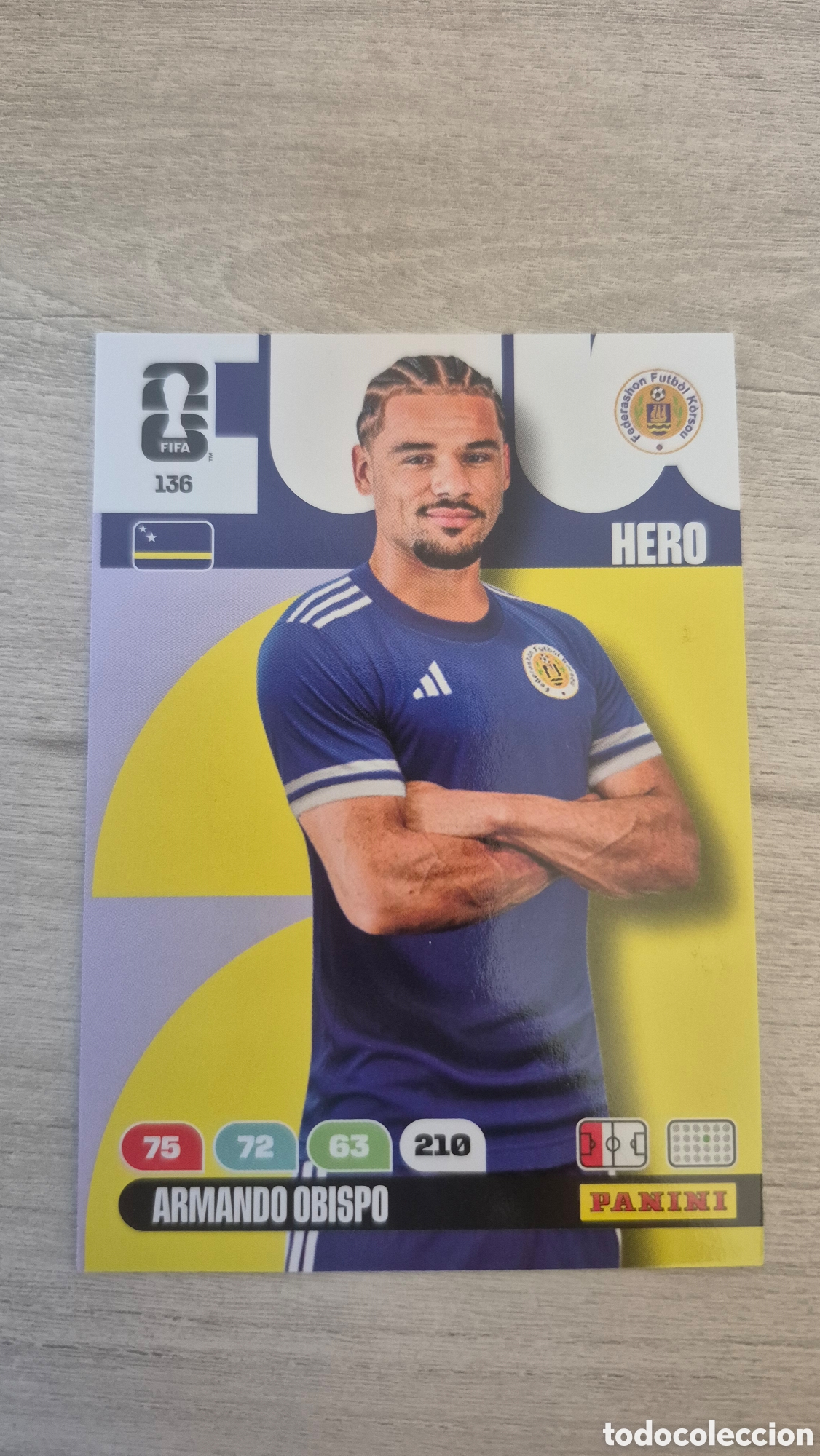 Cartes &agrave; collectionner de Football: N&deg;136 Cura&ccedil;ao Armando Obispo Adrenalyn FIFA World Cup 26
