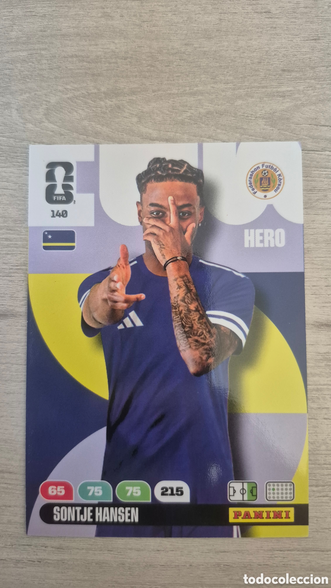 Cromos de F&uacute;tbol: N&deg;140 Cura&ccedil;ao Sontje Hansen Adrenalyn FIFA World Cup 26