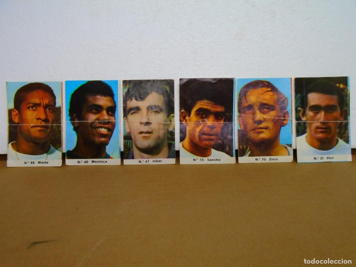 Cromos de F&uacute;tbol: CROMOS/PIPAS SON SANCHEZ,A&Ntilde;OS 60/LOTE DE 6 CROMOS JUGADORES DE FUTBOL.