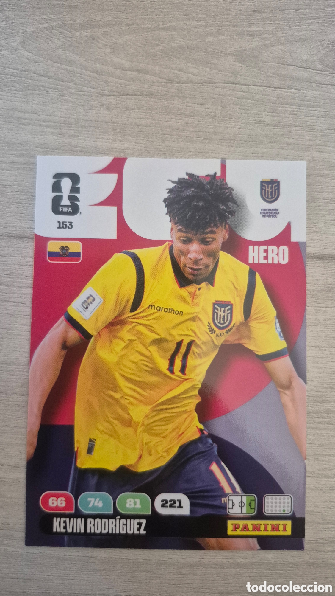 Cromos de Futebol: N&deg;153 Ecuador Kevin Rodr&iacute;guez Adrenalyn FIFA World Cup 26