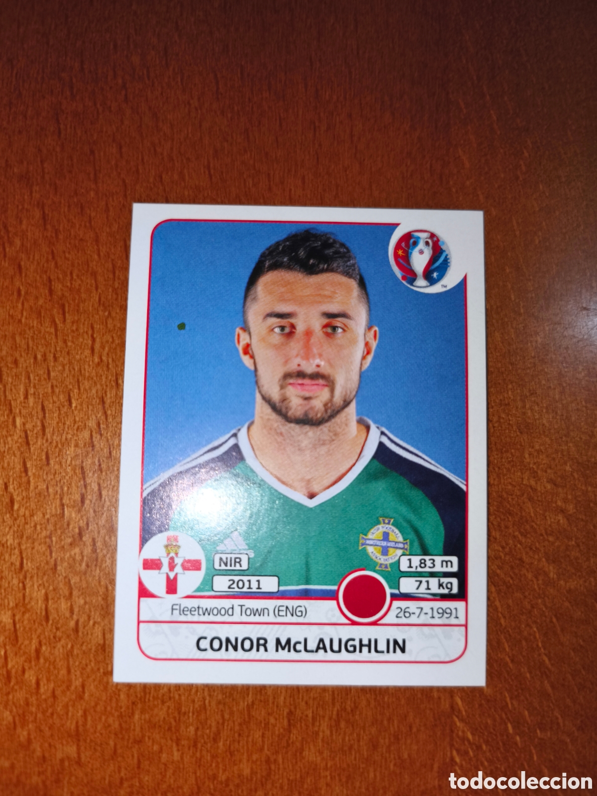 Cromos de F&uacute;tbol: Conor McLaughlin n&deg;330 UEFA Euro 2016 Irlanda Norte