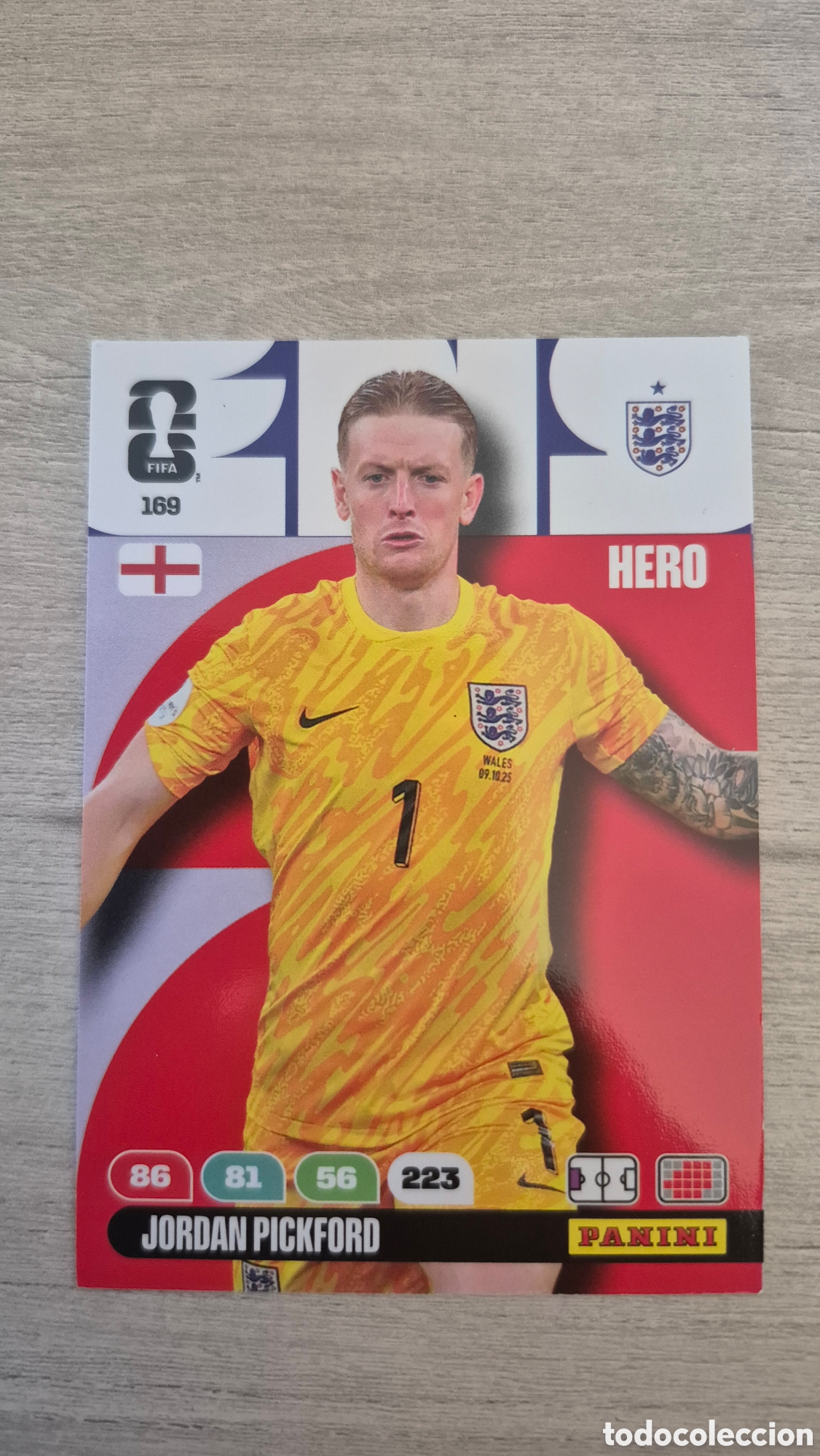 Cromos de F&uacute;tbol: N&deg;169 Inglaterra Jordan Pickford Adrenalyn FIFA World Cup 26