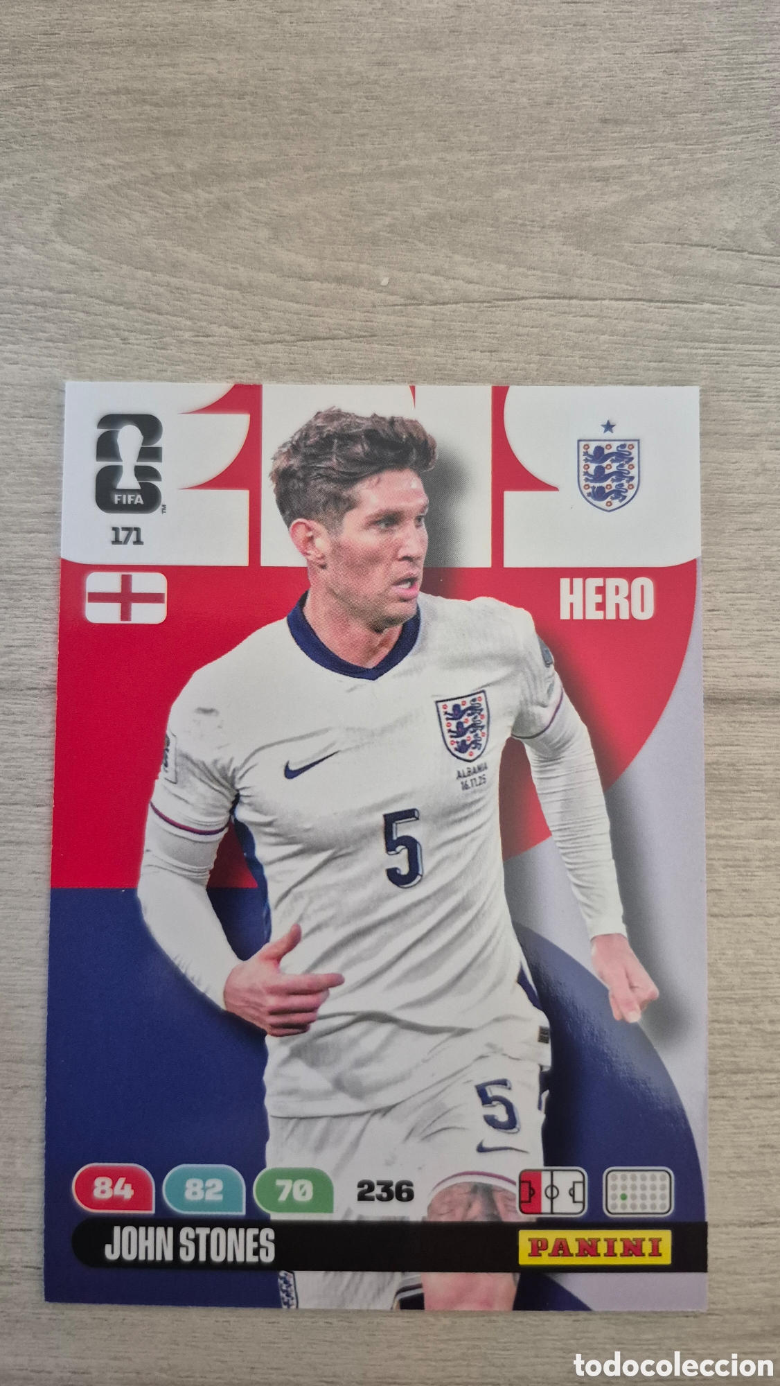 Cromos de F&uacute;tbol: N&deg;171 Inglaterra John Stones Adrenalyn FIFA World Cup 26