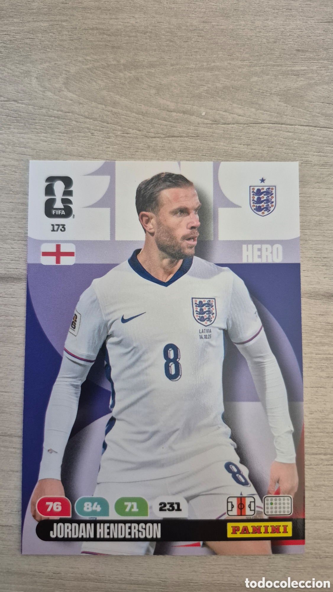 Cromos de F&uacute;tbol: N&deg;173 Inglaterra Jordan Henderson Adrenalyn FIFA World Cup 26