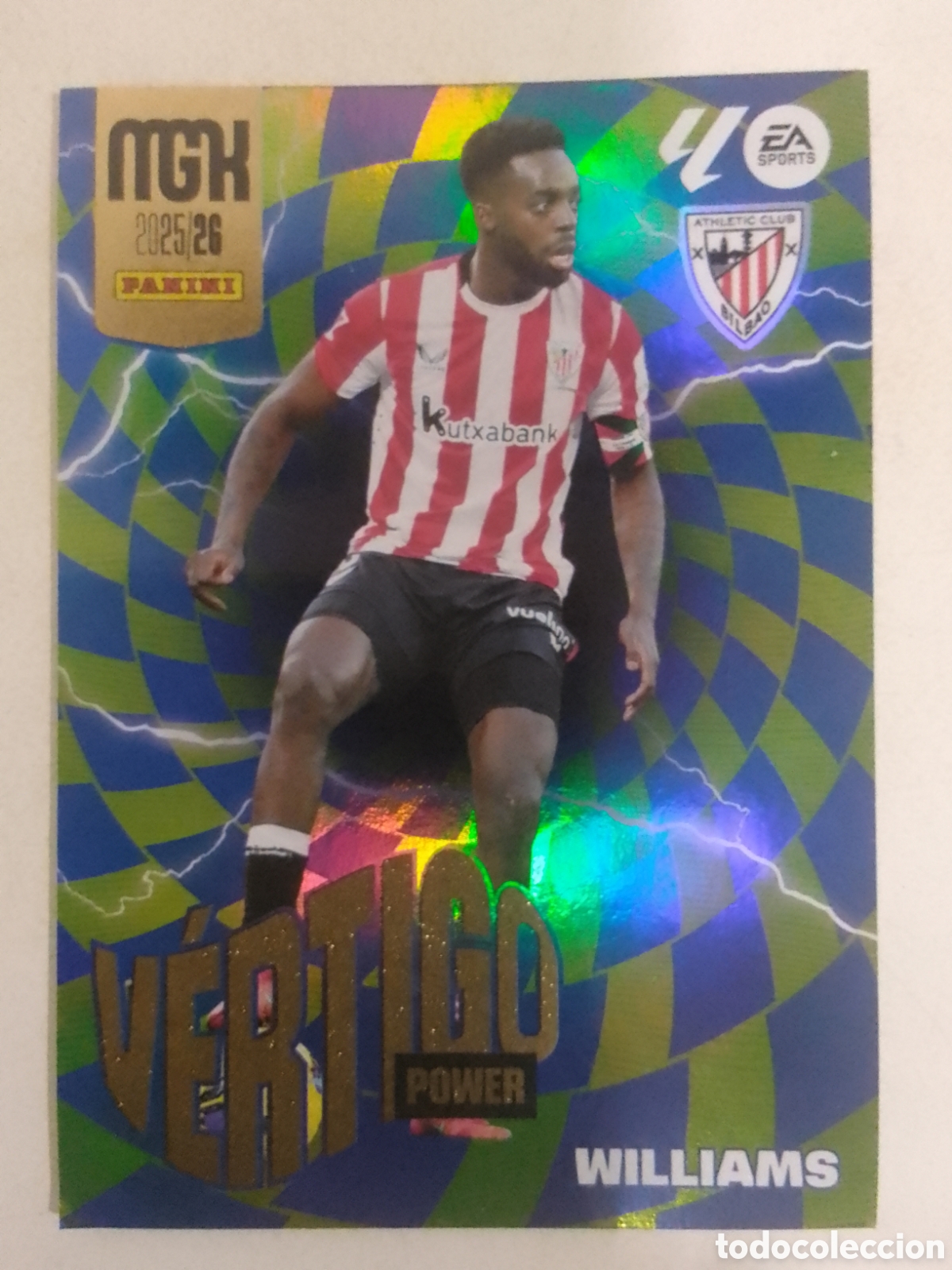 Cromos de F&uacute;tbol: Megacracks 2025/26 P 386 Williams &bull; Athletic Club. V&Eacute;RTIGO POWER.