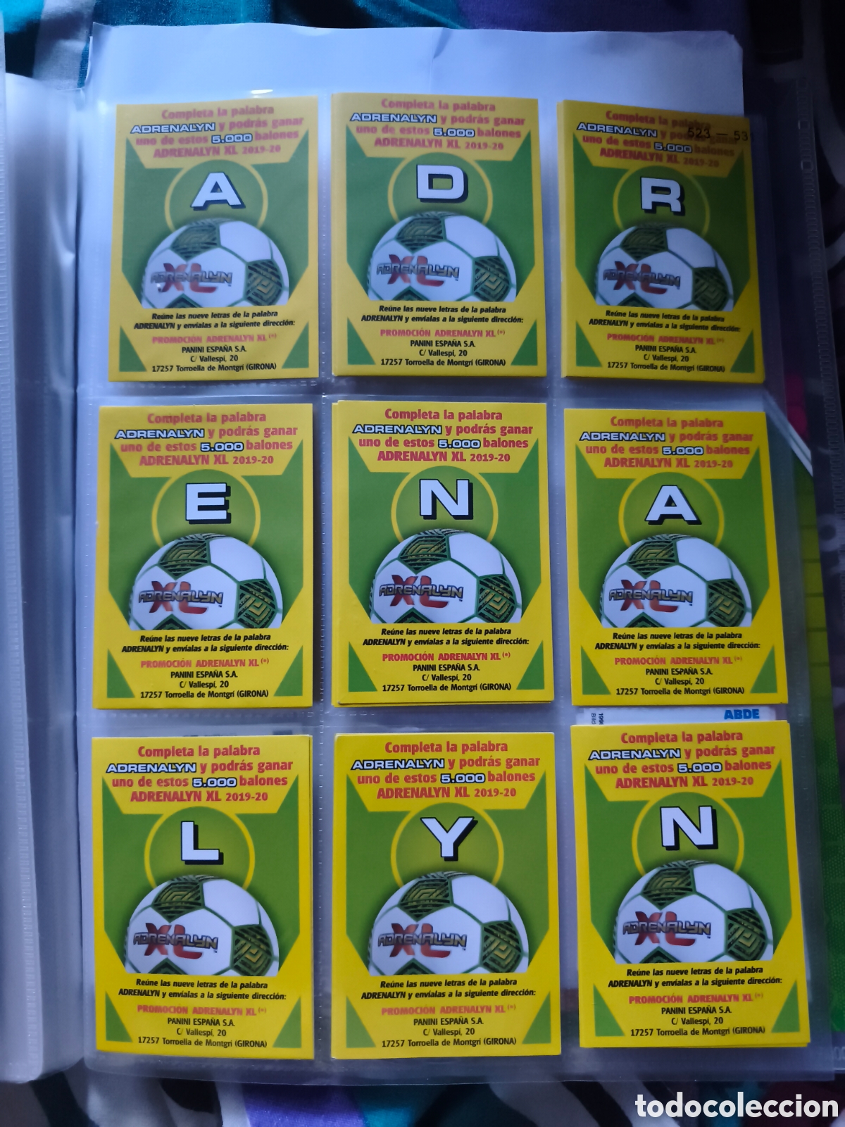 Cromos de F&uacute;tbol: LETRAS ADRENALYN 2019-2020