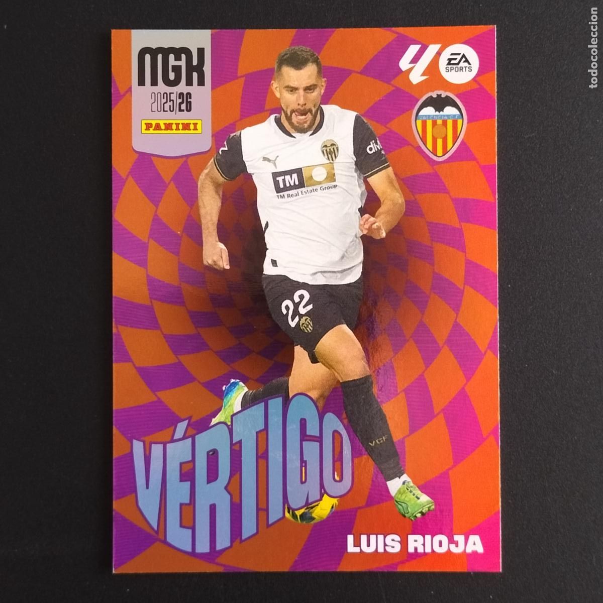 Cromos de F&uacute;tbol: MGK 385 LUIS RIOJA VERTIGO VALENCIA CROMOS ALBUM MEGACRACKS LIGA FUTBOL 2025 2026 25 26