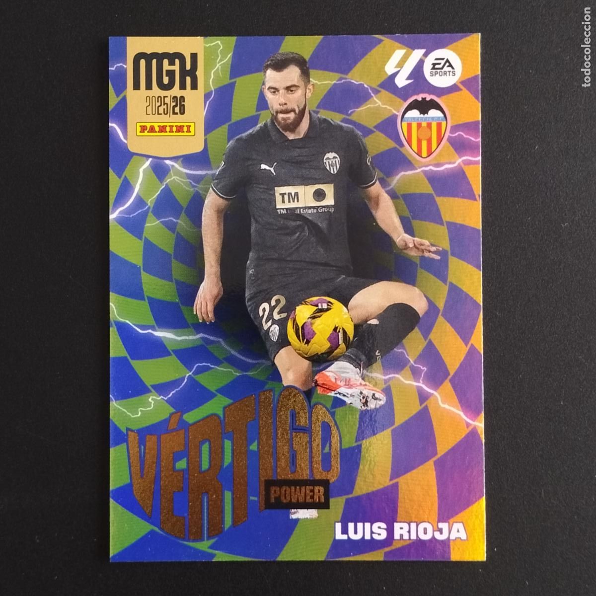 Cromos de F&uacute;tbol: MGK 385 LUIS RIOJA VERTIGO POWER VALENCIA CROMOS ALBUM MEGACRACKS LIGA FUTBOL 2025 2026 25 26
