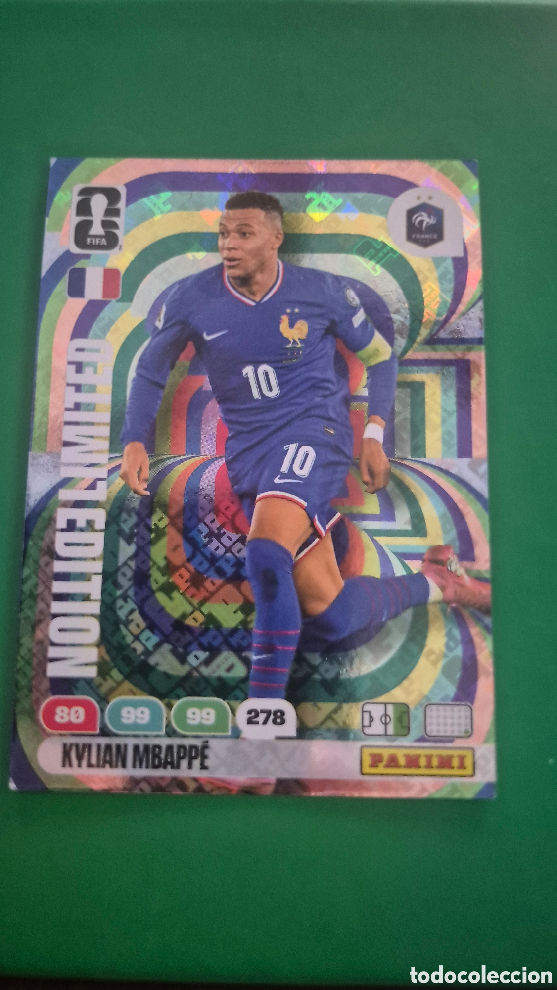Cartes &agrave; collectionner de Football: MBAPPE LIMITED EDITION FRANCIA ADRENALYN XL MUNDIAL FIFA WORLD CUP 2026 PANINI
