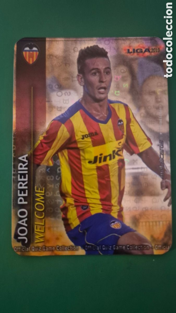 Cromos de F&uacute;tbol: F&Uacute;TBOL CROMO VALENCIA JOAO PEREIRA WELCOME LETRAS EDICI&Oacute;N LIMITADA MUNDICROMO QUIZ GAME 2012 2013