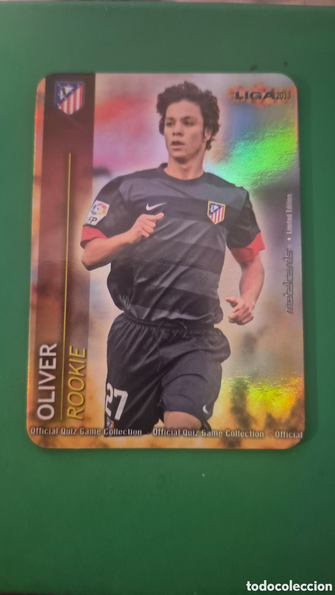 Cromos de Futebol: F&Uacute;TBOL CROMO ATL&Eacute;TICO MADRID OLIVER ROOKIE LISO EDICI&Oacute;N LIMITADA QUIZ GAME MUNDICROMO 2012 2013