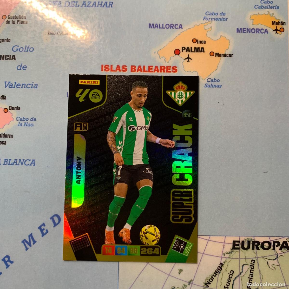 Fu&szlig;ball-Sticker: Antony S&uacute;per Crack n&uacute;mero 456 Del Betis cromo adrenalyn XL 25-26 2025-2026