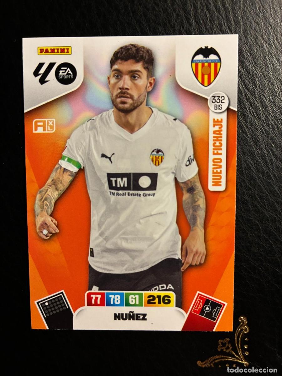 Cromos de F&uacute;tbol: 332 BIS NU&Ntilde;EZ NUEVO FICHAJE VALENCIA ADRENALYN LIGA 25 26 2025 2026 PANINI