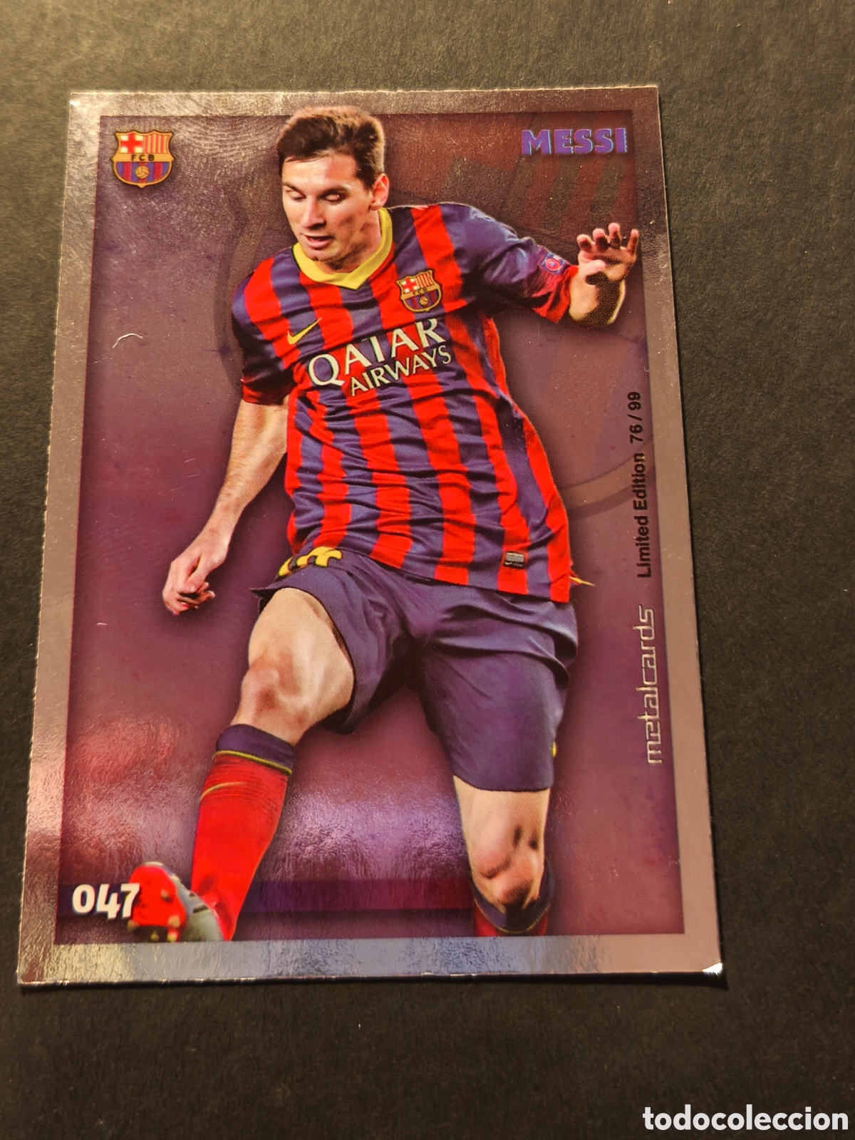 Cromos de F&uacute;tbol: 47 MESSI METALCARS LIMITED FC BARCELONA MUNDICROMO 2015