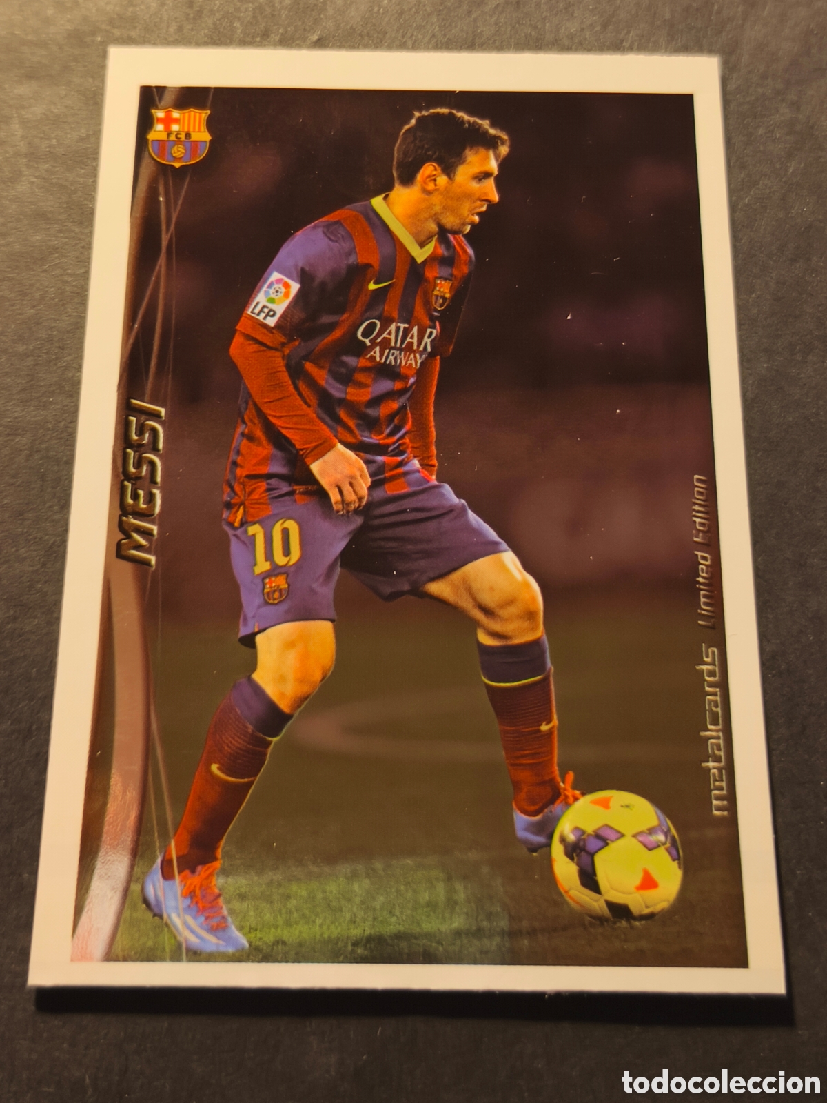 Cromos de F&uacute;tbol: MESSI TOP 11 FC BARCELONA MUNDICROMO FICHAS LIGA 2015 METALCARDS LIMITED EDITION