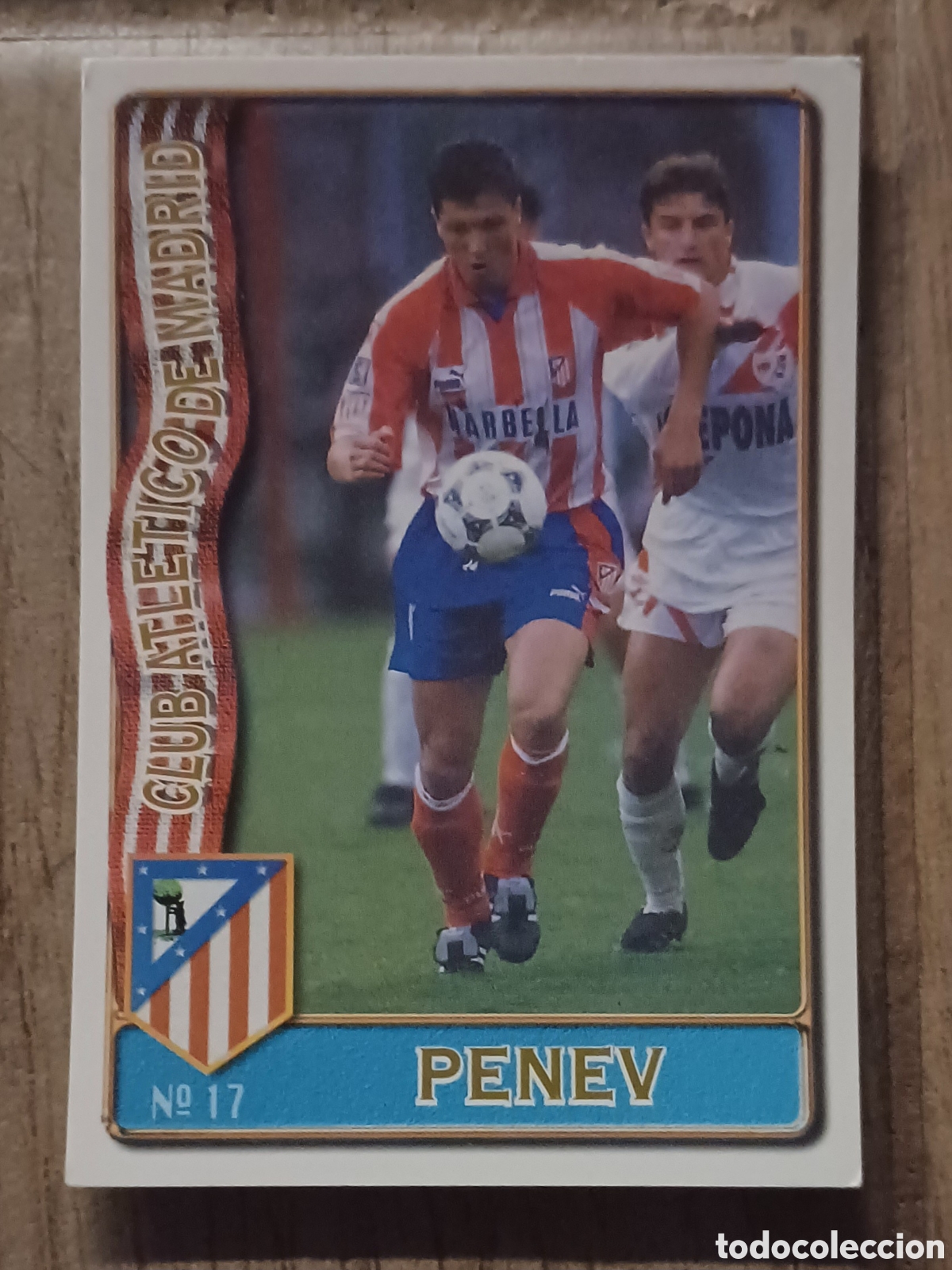 Cromos de F&uacute;tbol: PENEV N 17 BAJA ATL&Eacute;TICO DE MADRID MUNDICROMO LAS FICHAS DE LA LIGA 96 97 CART&Oacute;N