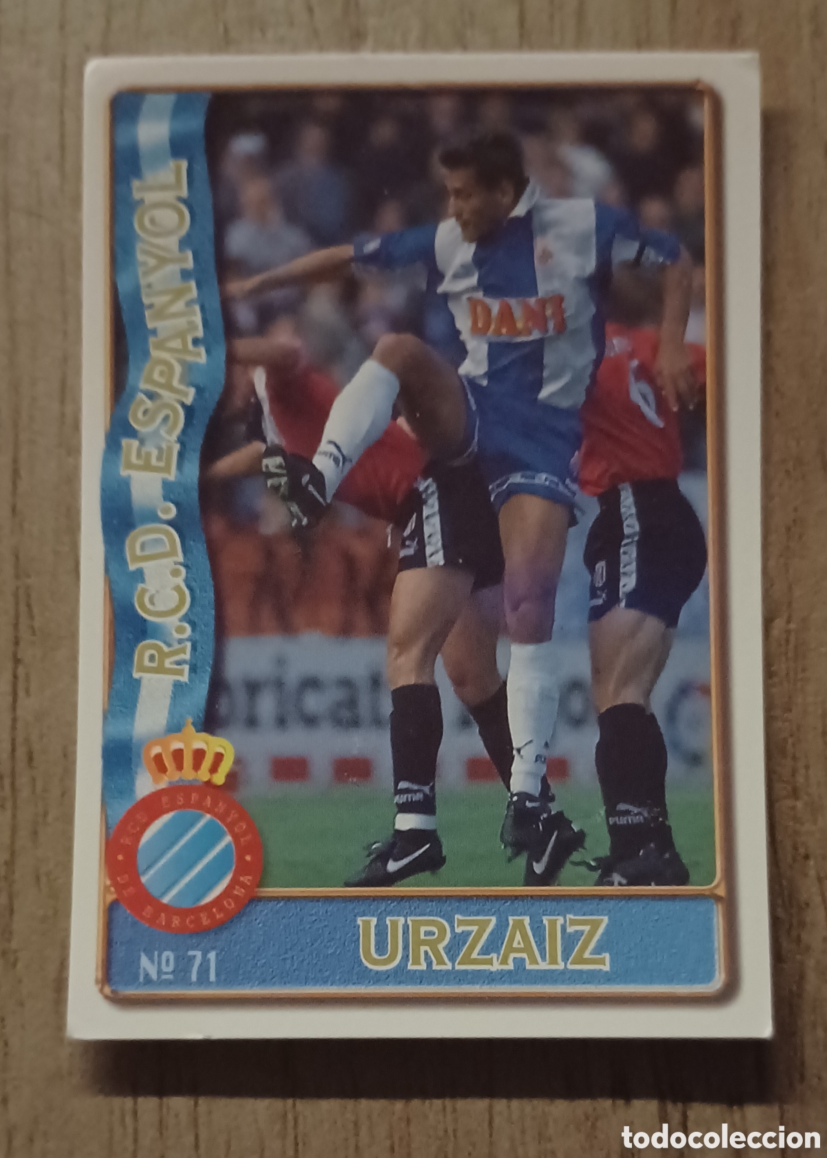 Cromos de F&uacute;tbol: URZAIZ N 71 BAJA RCD ESPANYOL MUNDICROMO LAS FICHAS DE LA LIGA 96 97 CART&Oacute;N