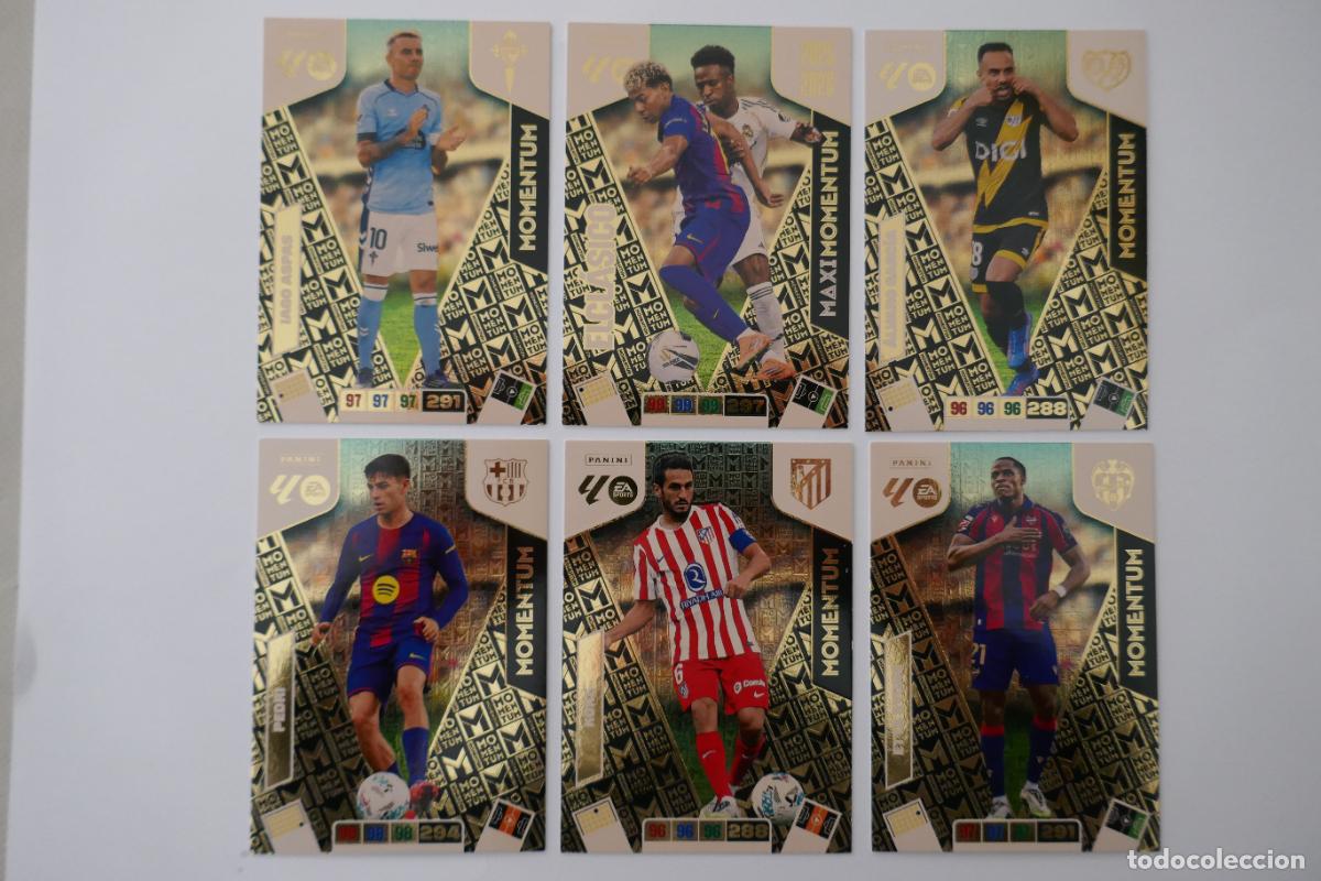 Cromos de F&uacute;tbol: LOTE COMPLETO 6 MOMENTUM ADRENALYN XL LIGA 2025/2026 25 26 PANINI
