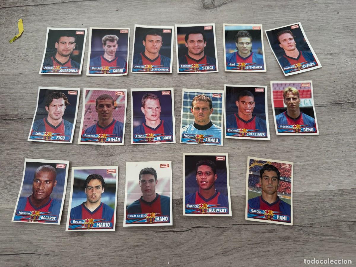 Cromos de F&uacute;tbol: 18 cromos F. C. Barcelona Panrico 1999 - 2000