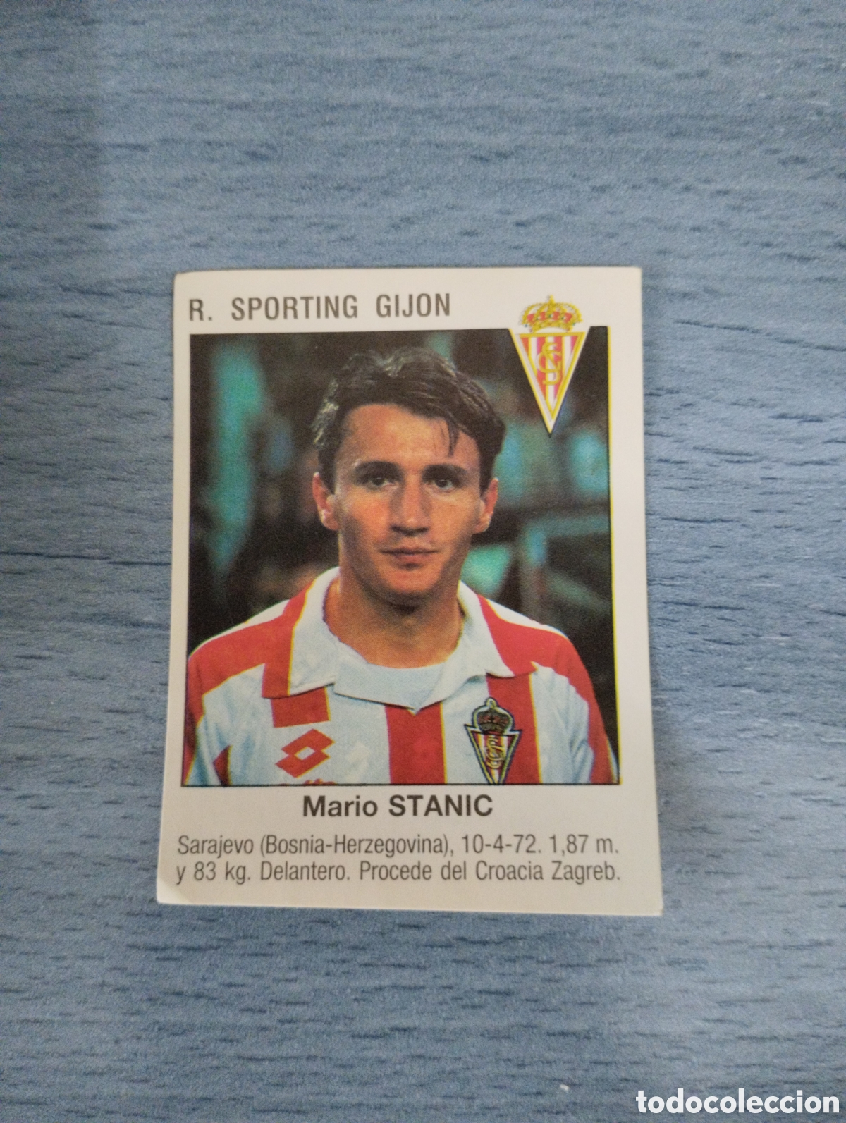 Cromos de F&uacute;tbol: Cromo Panini liga 93 94 &uacute;ltima incorporaci&oacute;n stanic Sporting de Gij&oacute;n sin pegar