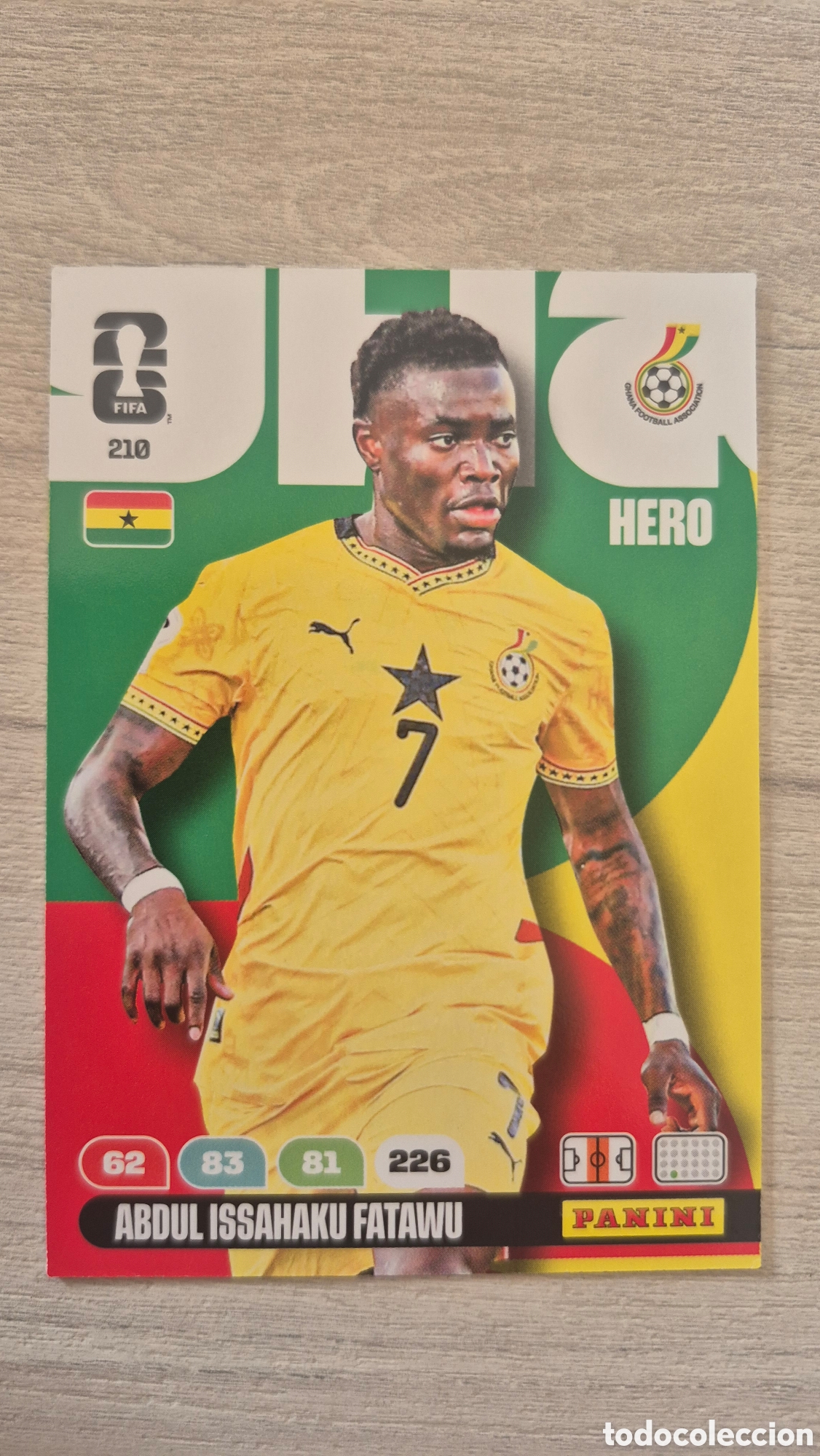 Cartes &agrave; collectionner de Football: N&deg;210 Ghana Abdul Issahaku Fatawu Adrenalyn FIFA World Cup 26