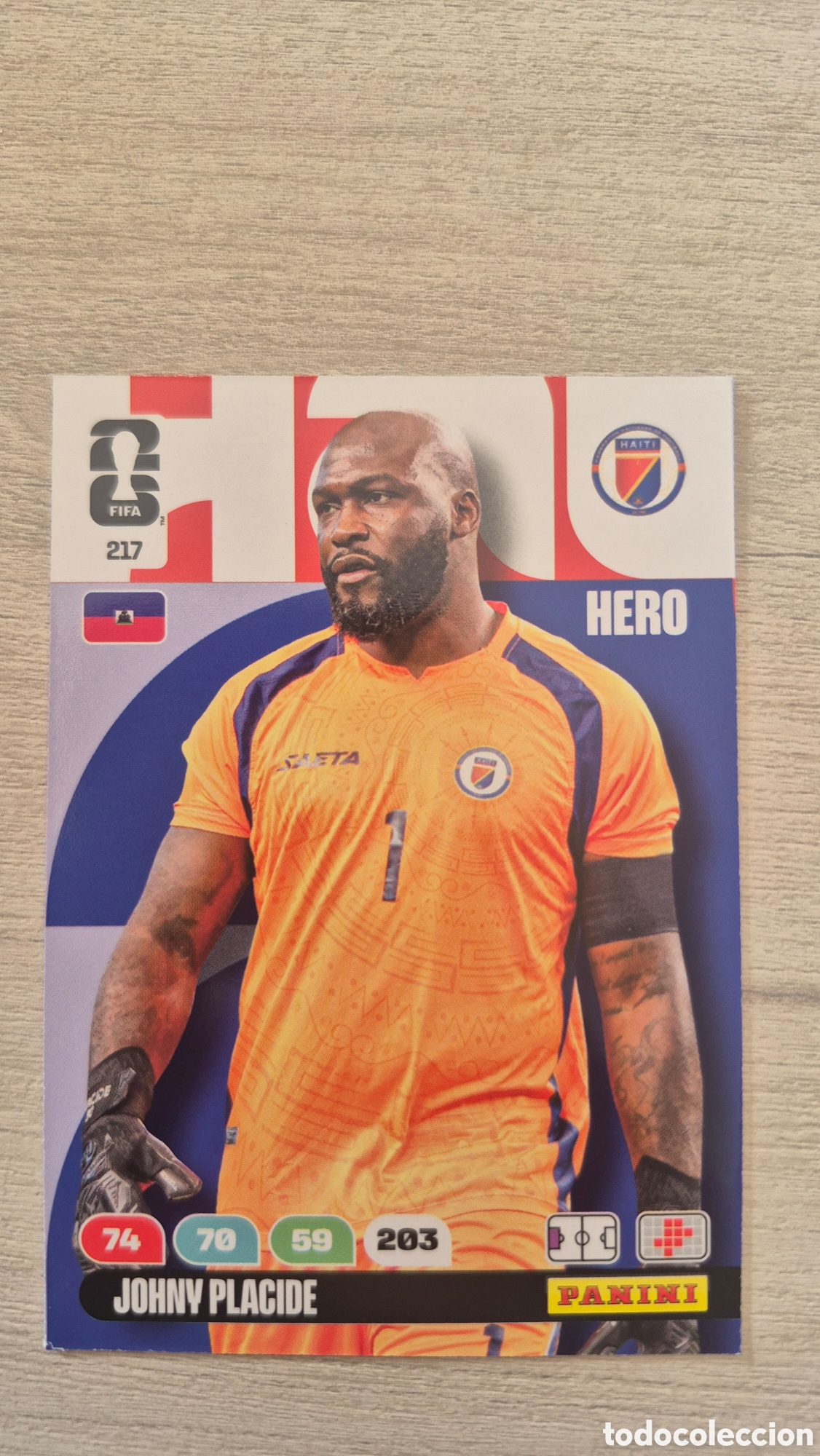 Cromos de F&uacute;tbol: N&deg;217 Hait&iacute; Johny Placide Adrenalyn FIFA World Cup 26