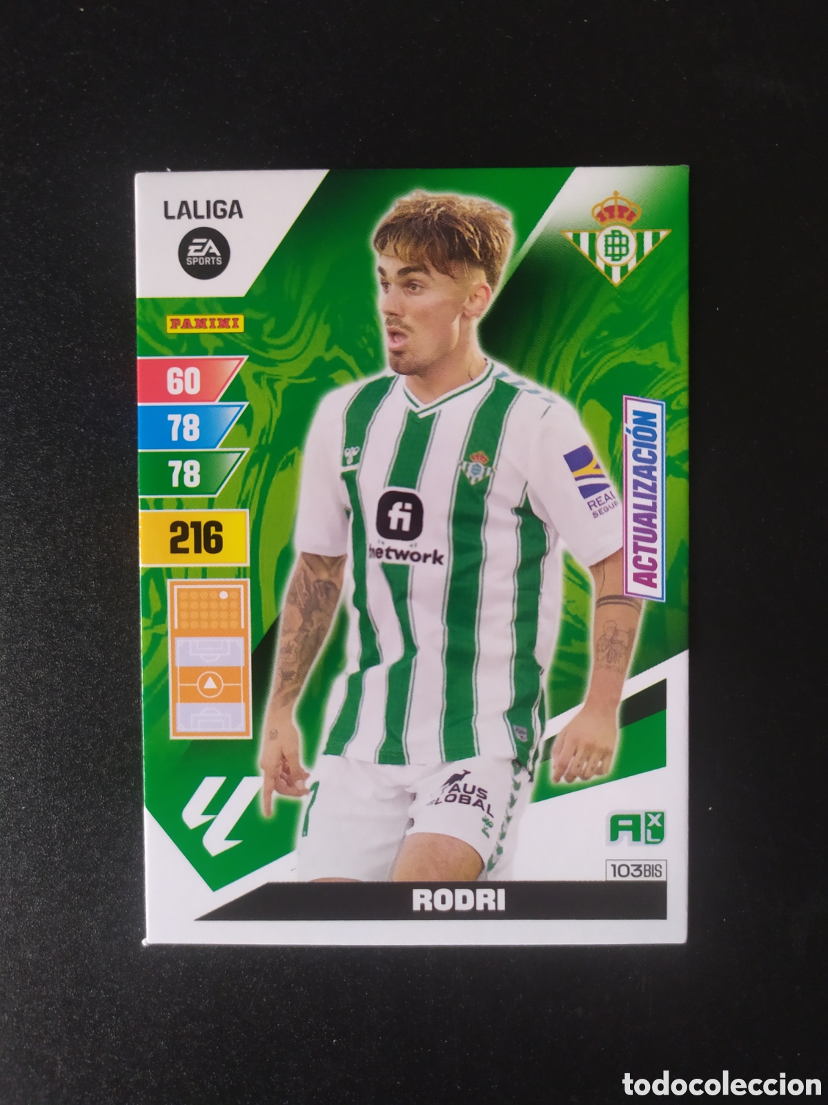 Cromos de F&uacute;tbol: Adrenalyn 2023 2024 23 24 panini Rodri actualizaci&oacute;n n&deg; 103 bis Real Betis