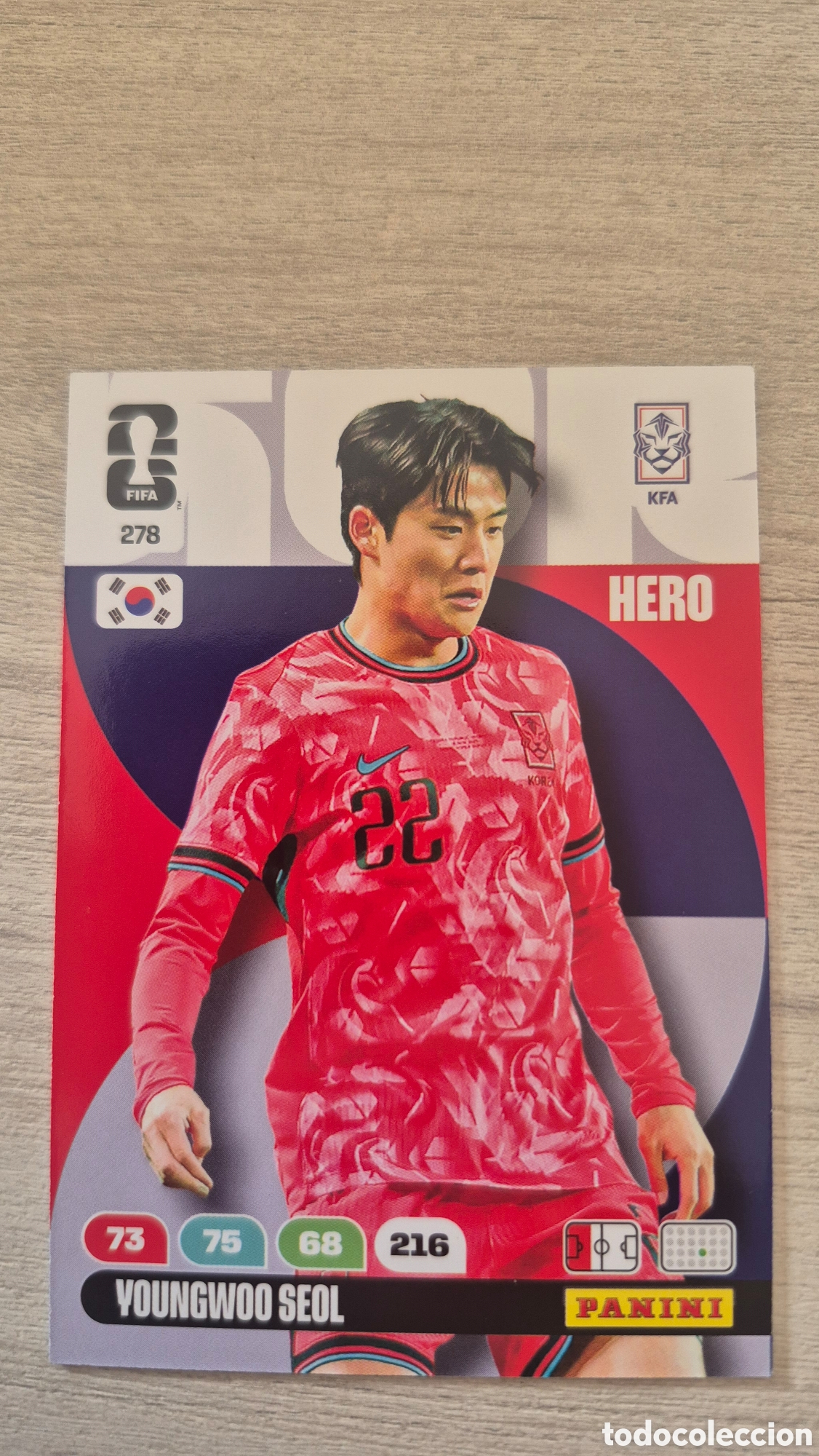 Football Stickers: N&deg;278 Corea del Sur Youngwoo Seol Adrenalyn FIFA World Cup 26