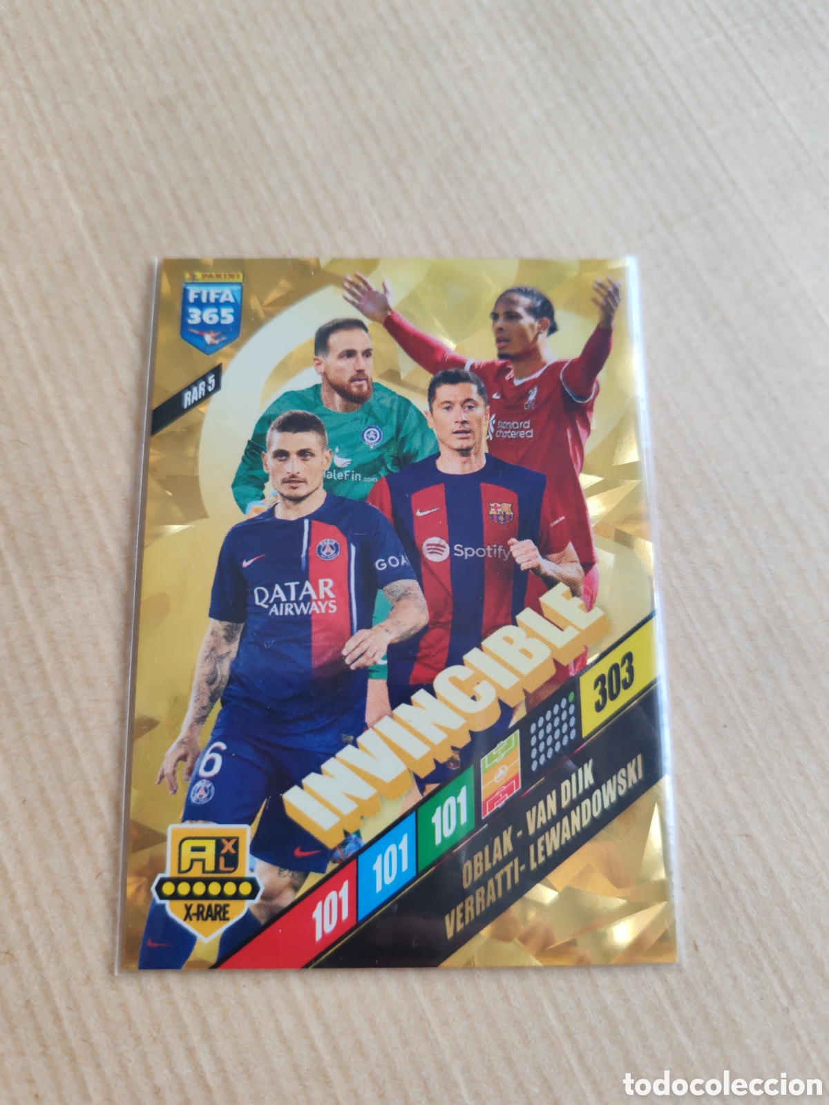 Cartes &agrave; collectionner de Football: Invincible Rar 5 Oblak Van Dijk Verratti Lewandowski FIFA 365 Adrenalyn XL 2024
