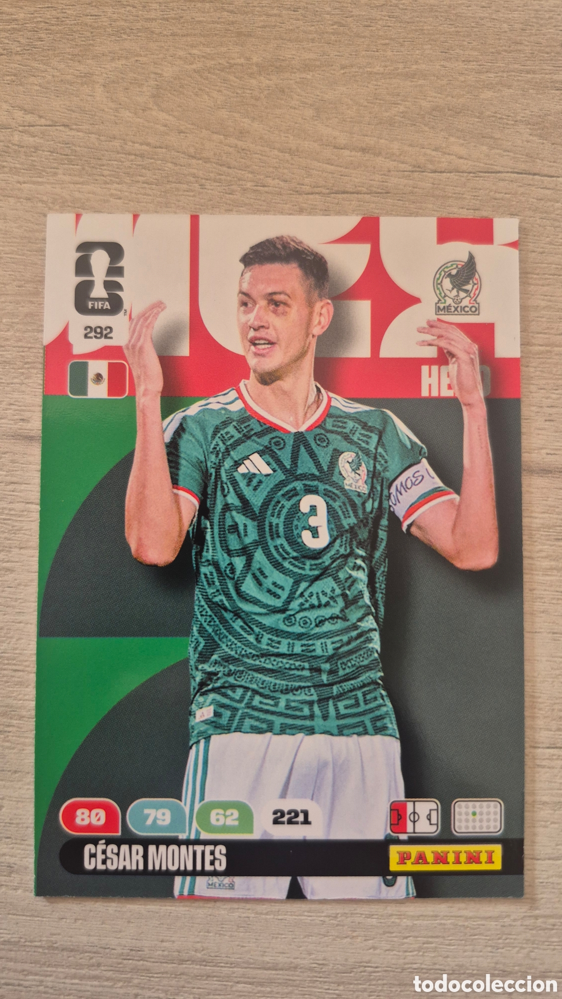 Cartes &agrave; collectionner de Football: N&deg;292 M&eacute;xico Cesar Montes Adrenalyn FIFA World Cup 26