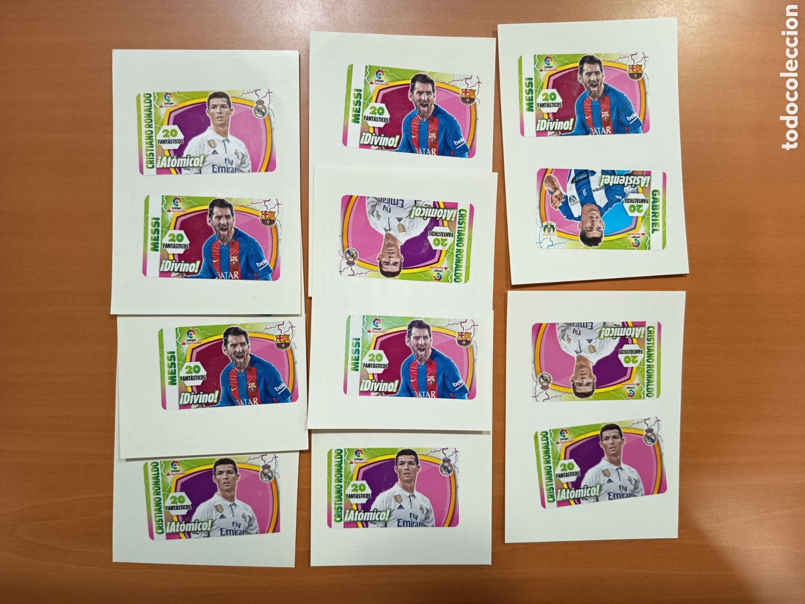 Cromos de F&uacute;tbol: Lote 146 Super Cromo Chicle Liga Este Panini 2017-18 2017 2018 Cristiano Ronaldo (12) Messi (9)