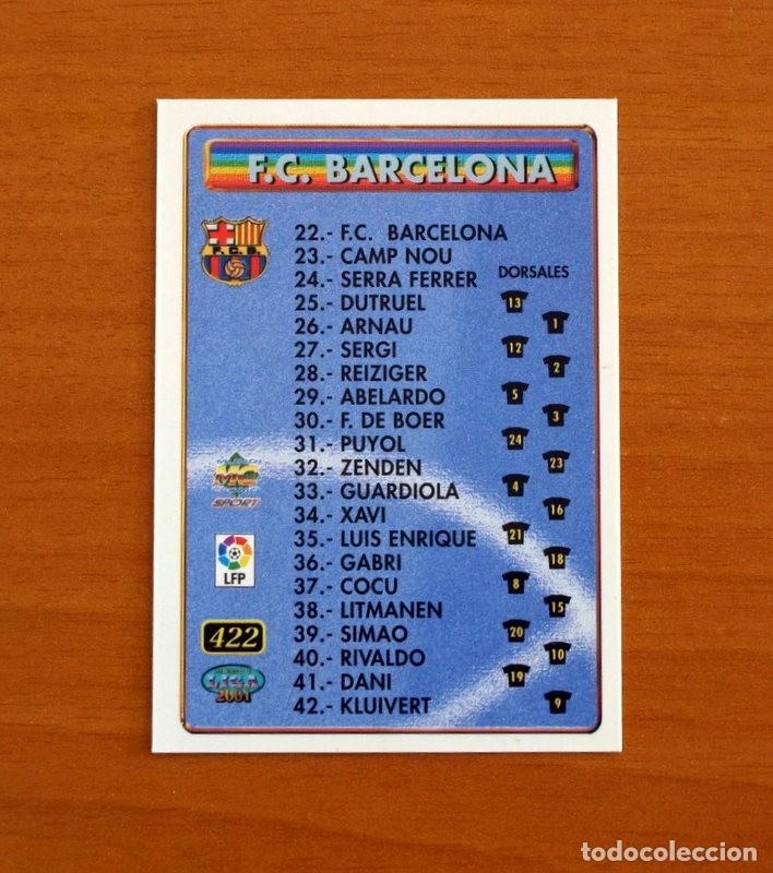 Cromos de F&uacute;tbol: Indice - N&ordm; 422 Barcelona - M&aacute;laga - Mundicromo Las Fichas de la Liga 2000-2001, 00-01