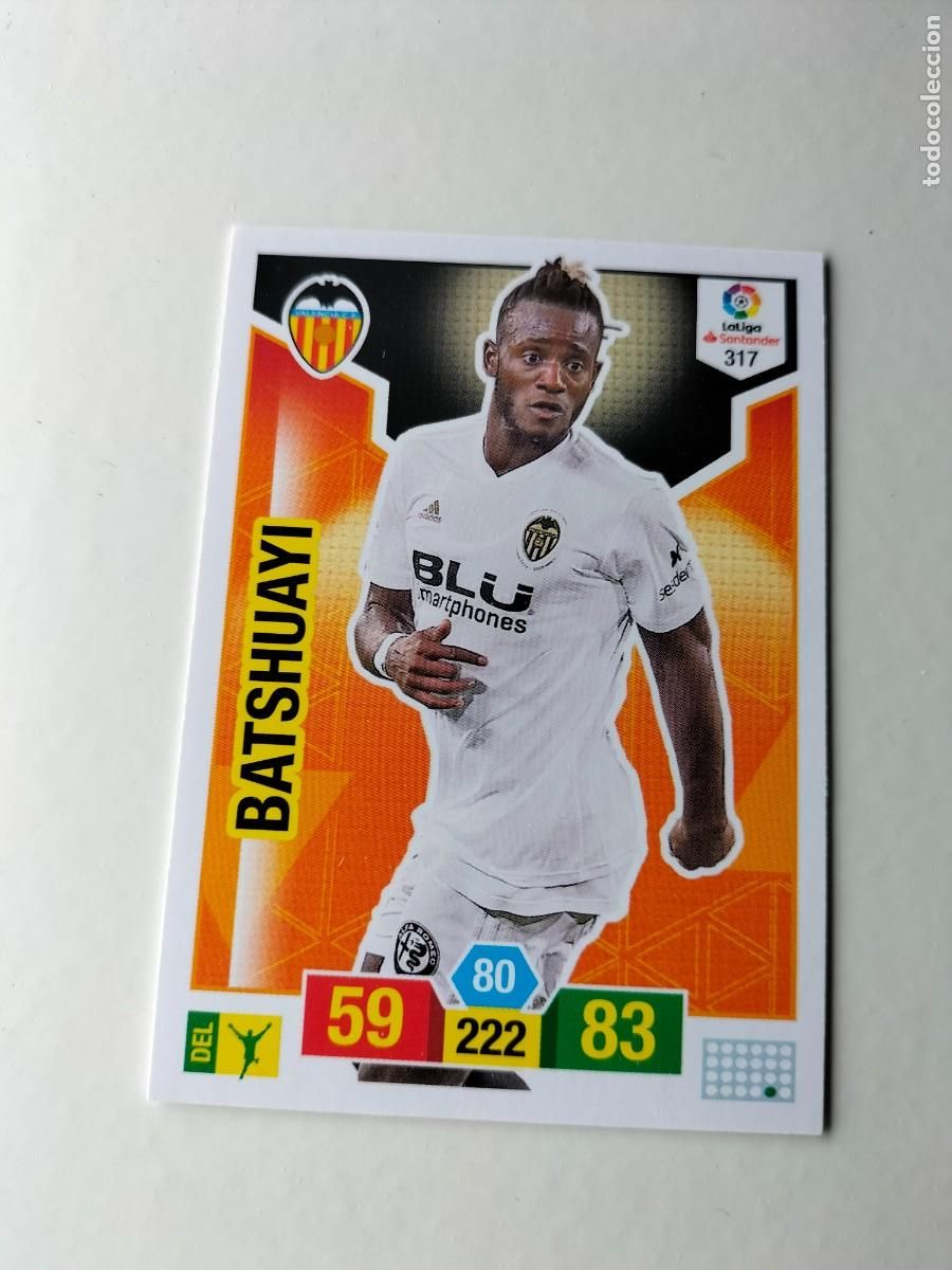 Cromos de F&uacute;tbol: 1 CROMO FICHA PANINI ADRENALYN TEMPORADA 18-19 2018-2019 VALENCIA C.F - BATSHUAYI 317