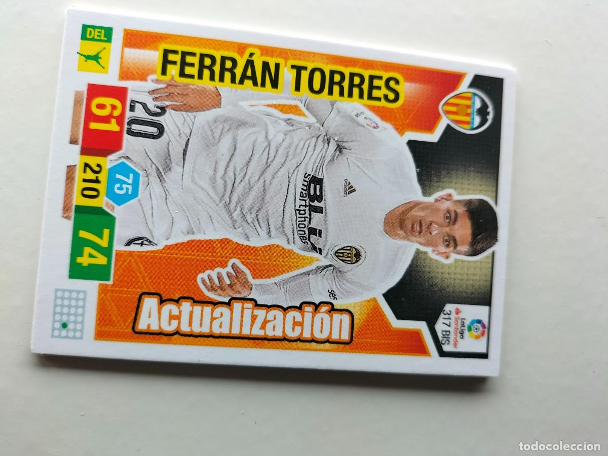 Cromos de F&uacute;tbol: 1 CROMO FICHA PANINI ADRENALYN TEMPORADA 18-19 2018-2019 VALENCIA C.F - FERRAN TORRES 317 BIS