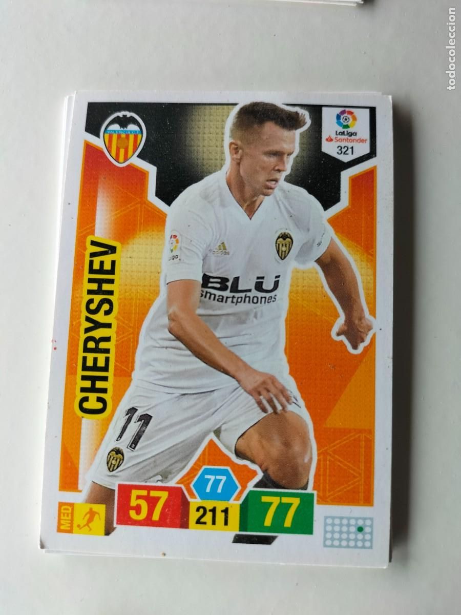 Cromos de F&uacute;tbol: 1 CROMO FICHA PANINI ADRENALYN TEMPORADA 18-19 2018-2019 VALENCIA C.F CHERYSHEV 321