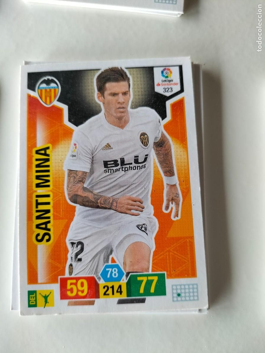 Cromos de F&uacute;tbol: 1 CROMO FICHA PANINI ADRENALYN TEMPORADA 18-19 2018-2019 VALENCIA C.F SANTI MINA 323