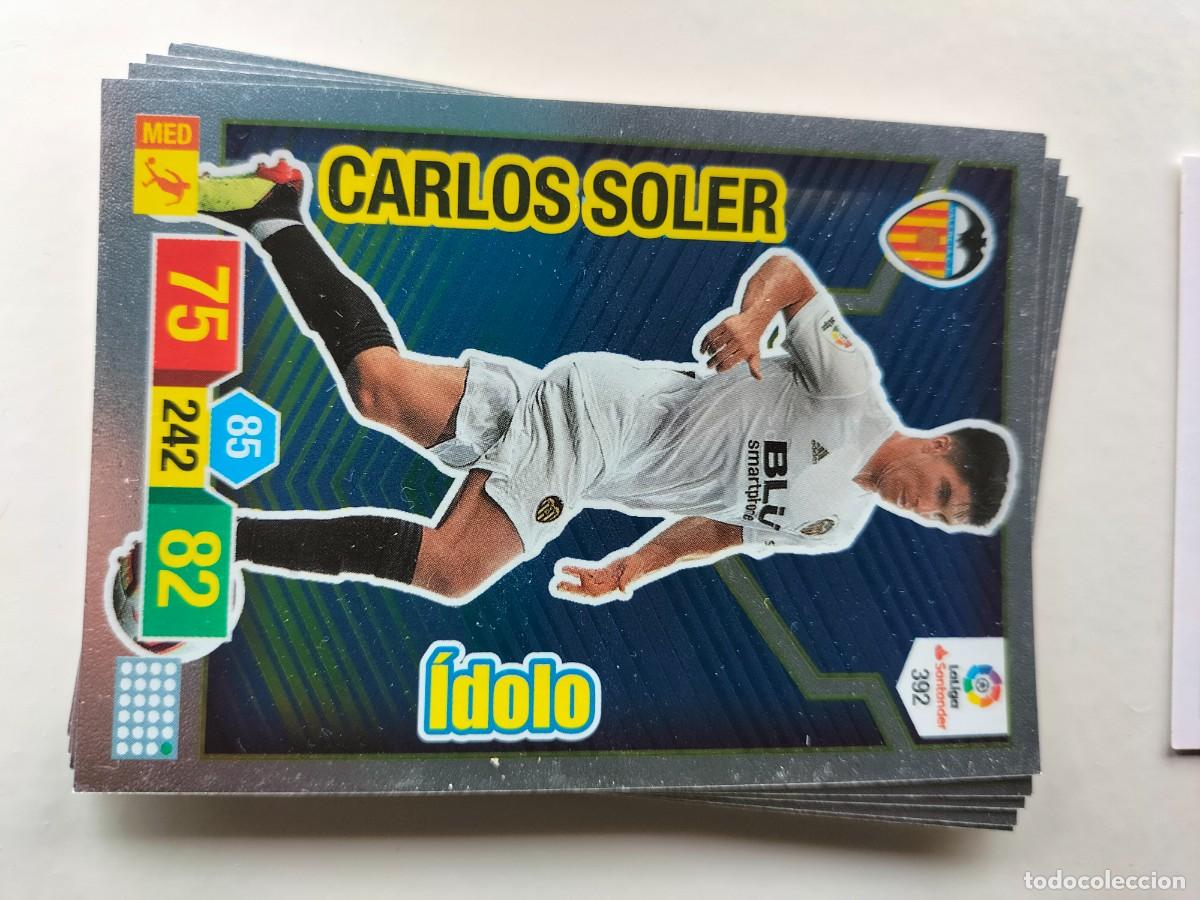 Cromos de F&uacute;tbol: 1 CROMO FICHA PANINI ADRENALYN TEMPORADA 18-19 2018-2019 VALENCIA C.F CARLOS SOLER 392 IDOLO